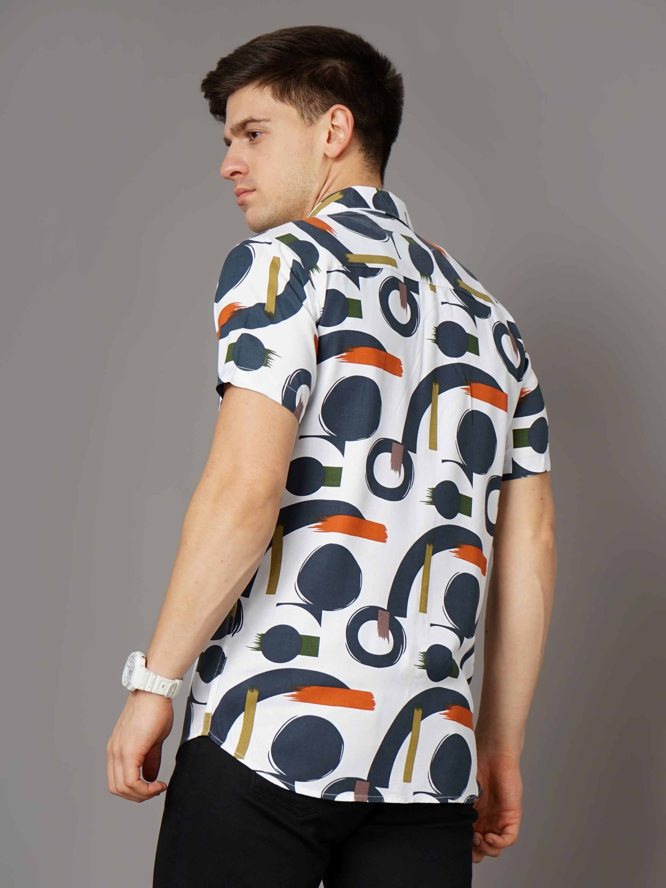 Men Cairo White-Green Shirt