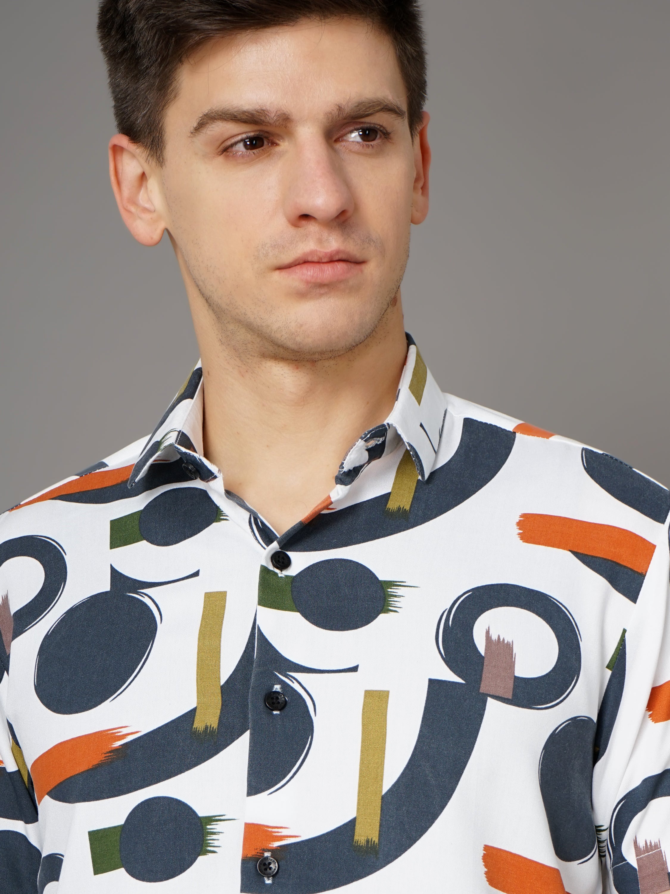 Men Cairo White-Green Shirt