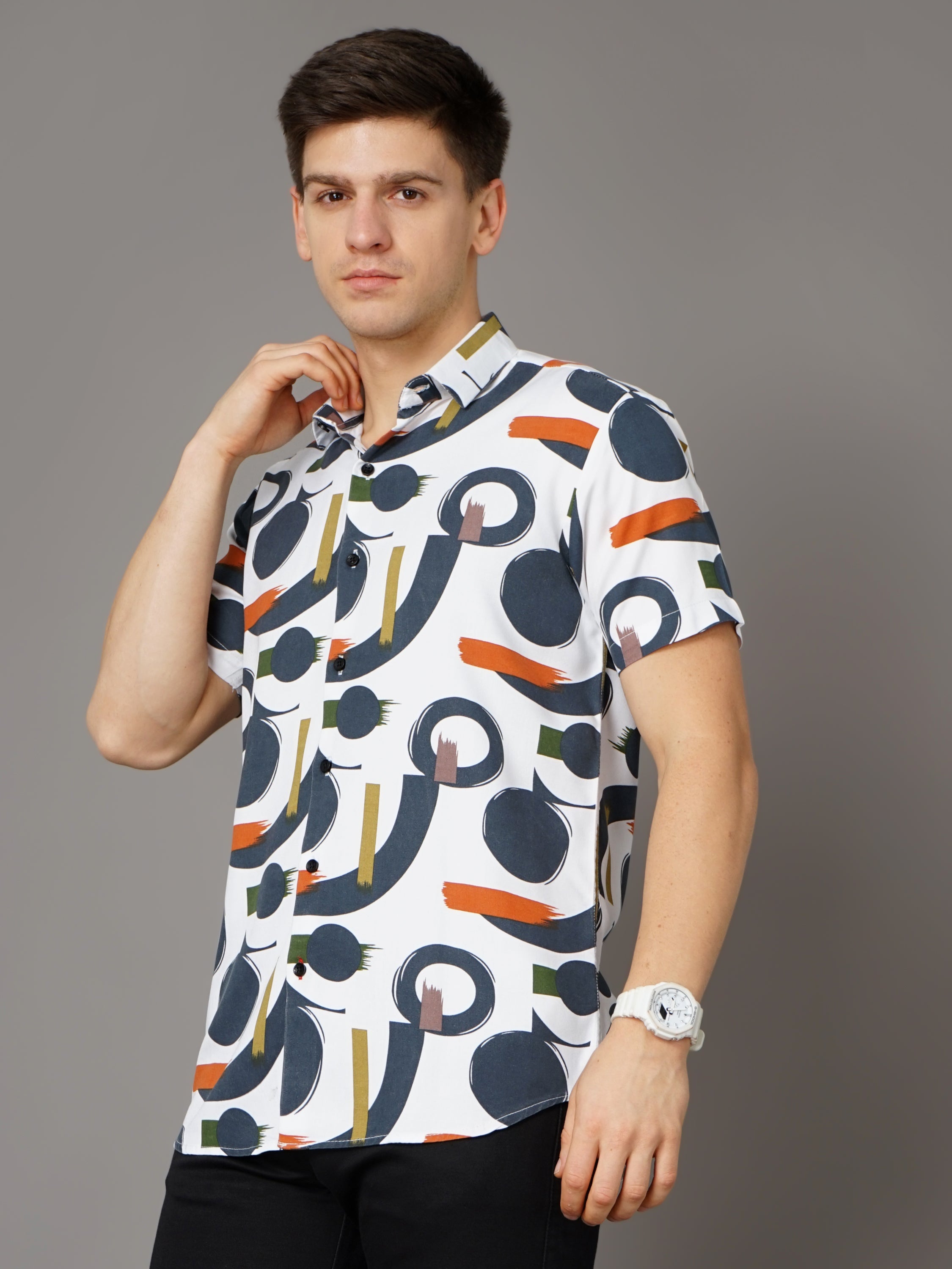 Men Cairo White-Green Shirt