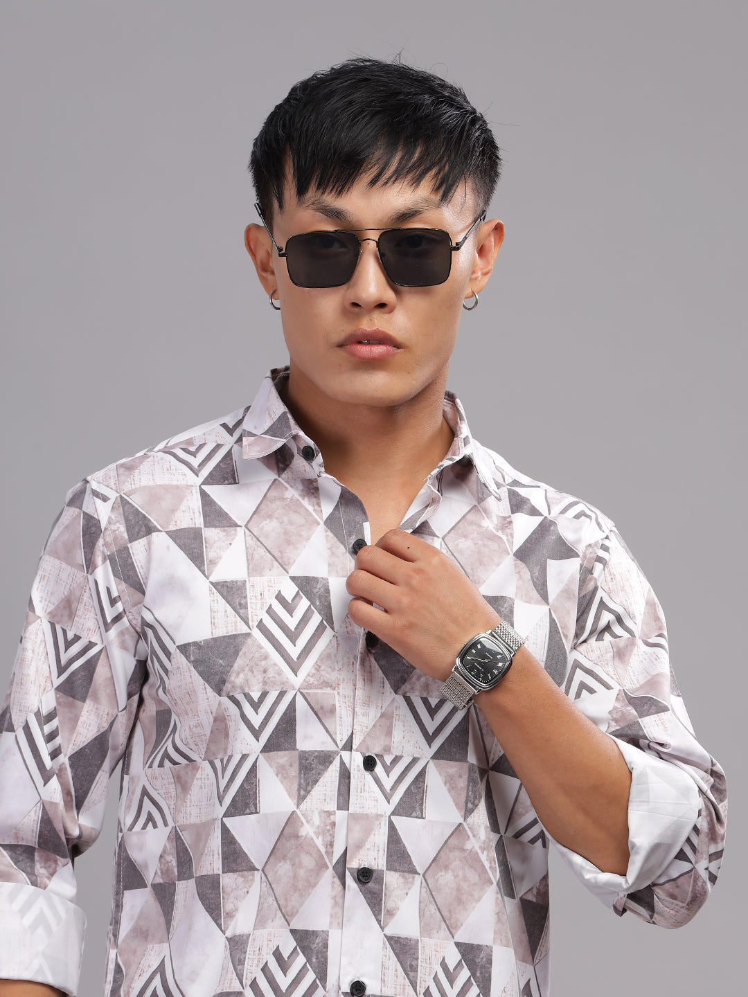 Men Flint Blue Striped Shirt