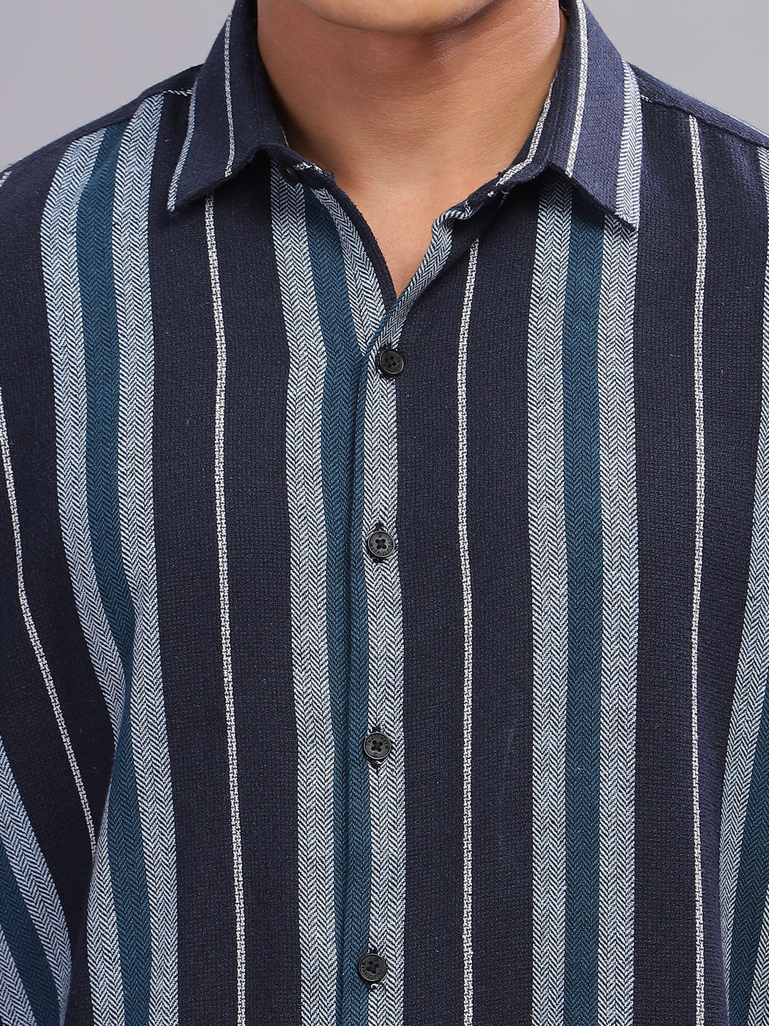Men Flint Blue Striped Shirt