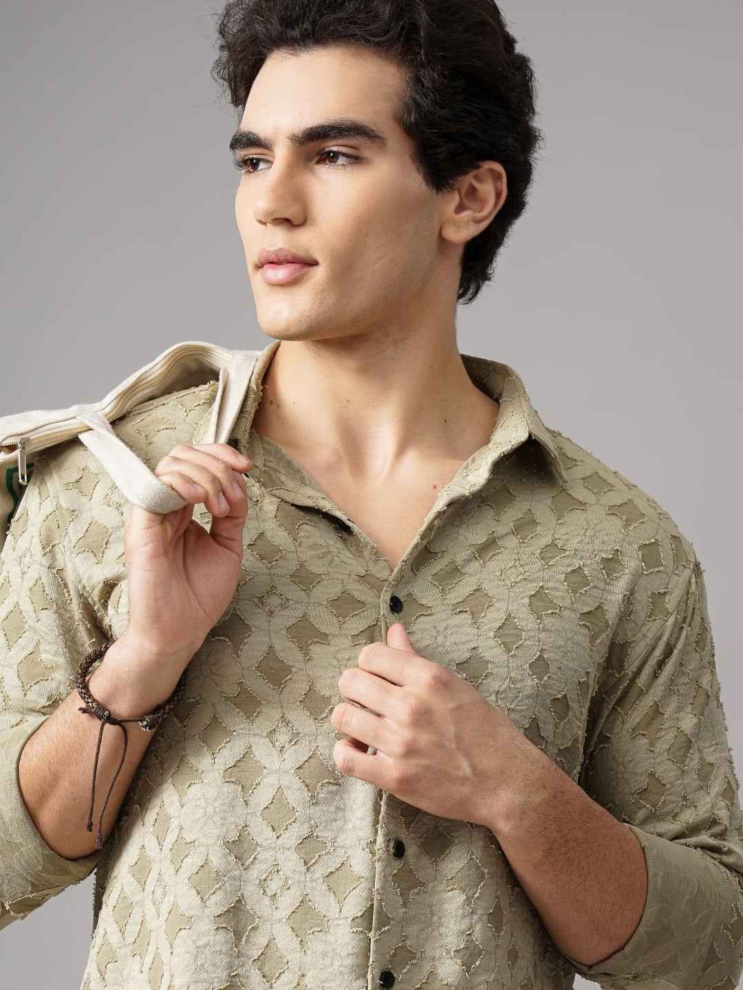 Men Furano Grey Self-Design Shirt