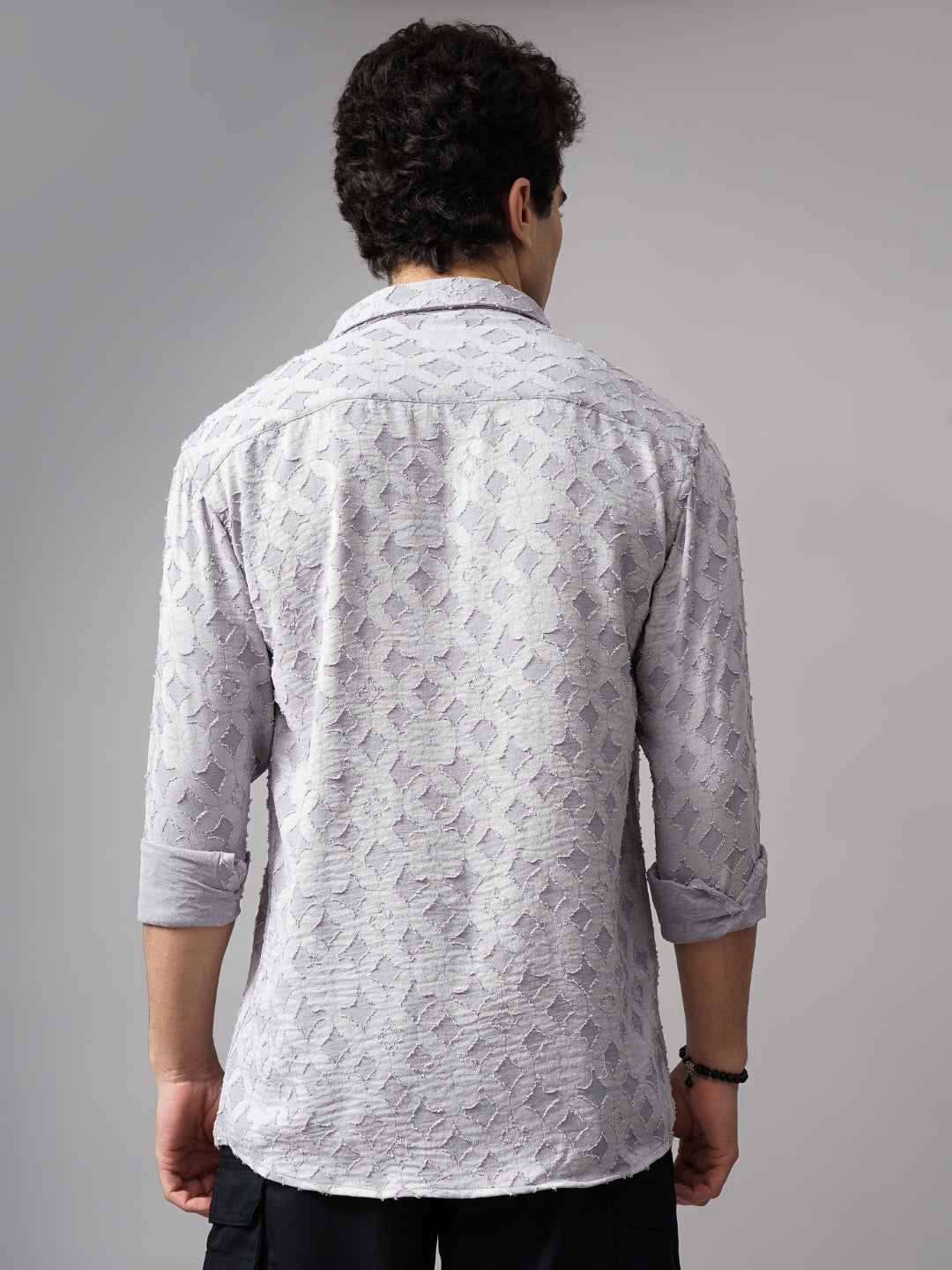 Men Furano Grey Self-Design Shirt