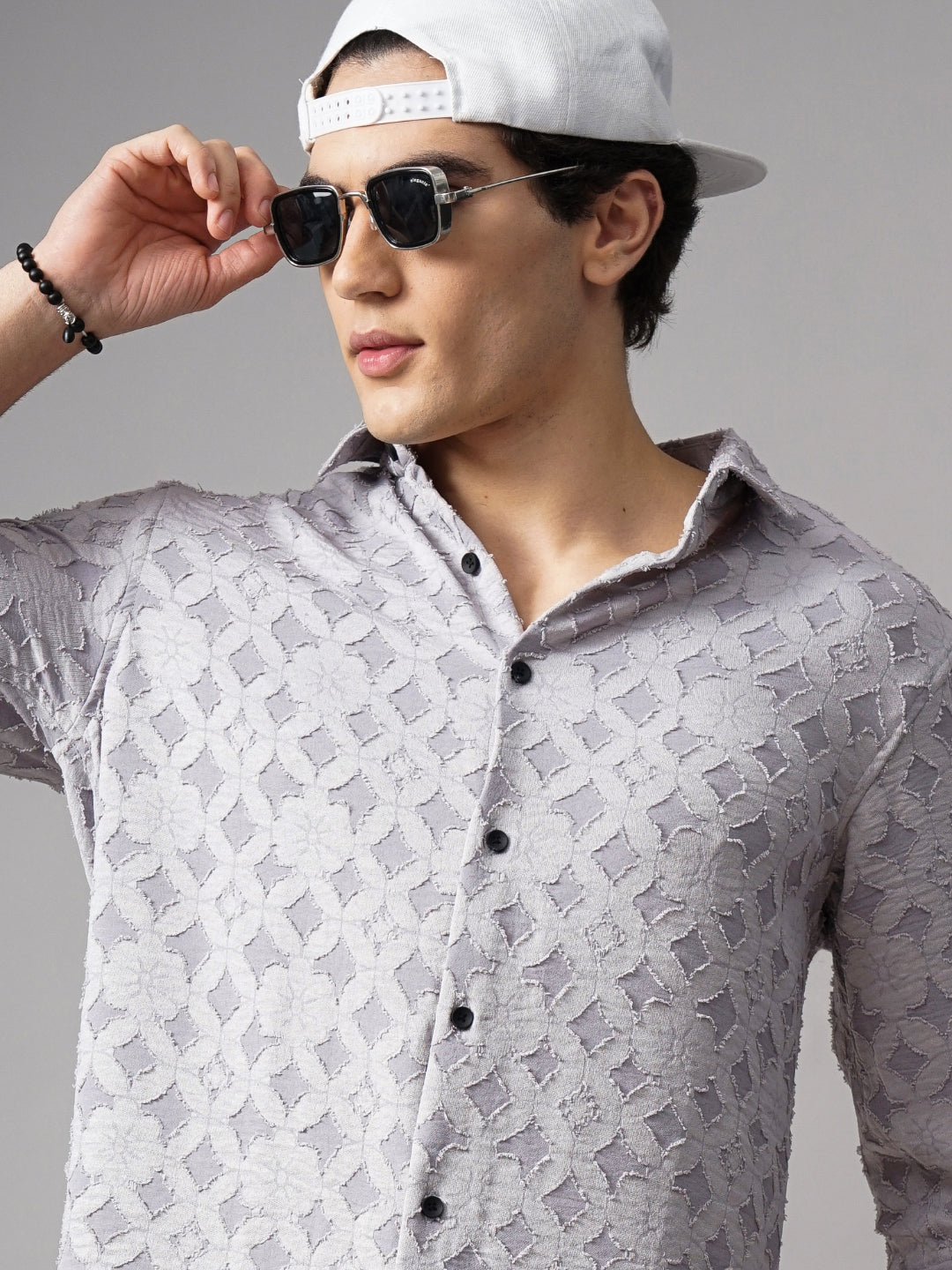 Men Furano Grey Self-Design Shirt