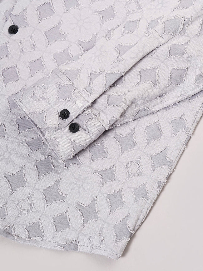 Men Furano Grey Self-Design Shirt