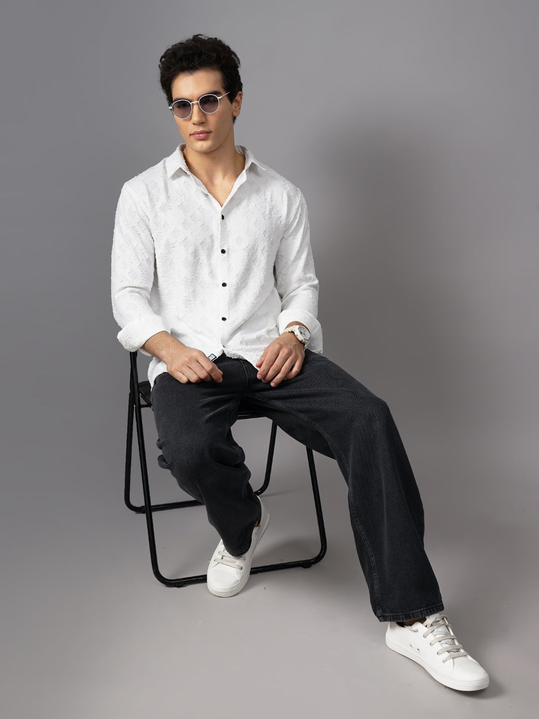 Men Refine Blue Solid Shirt