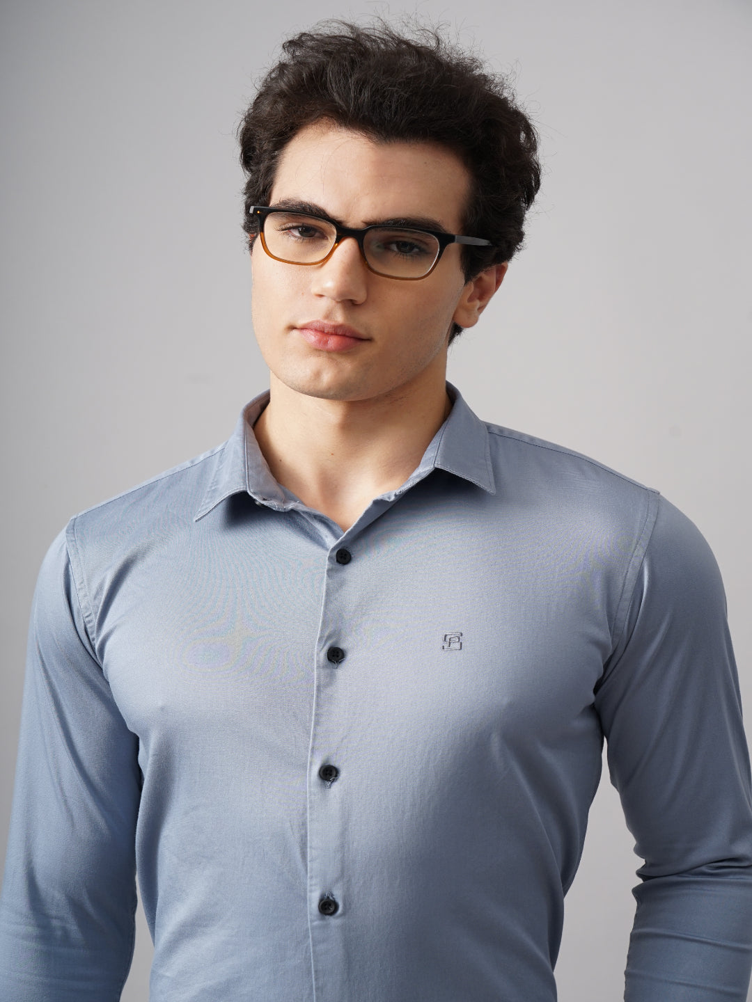 Men Refine Blue Solid Shirt