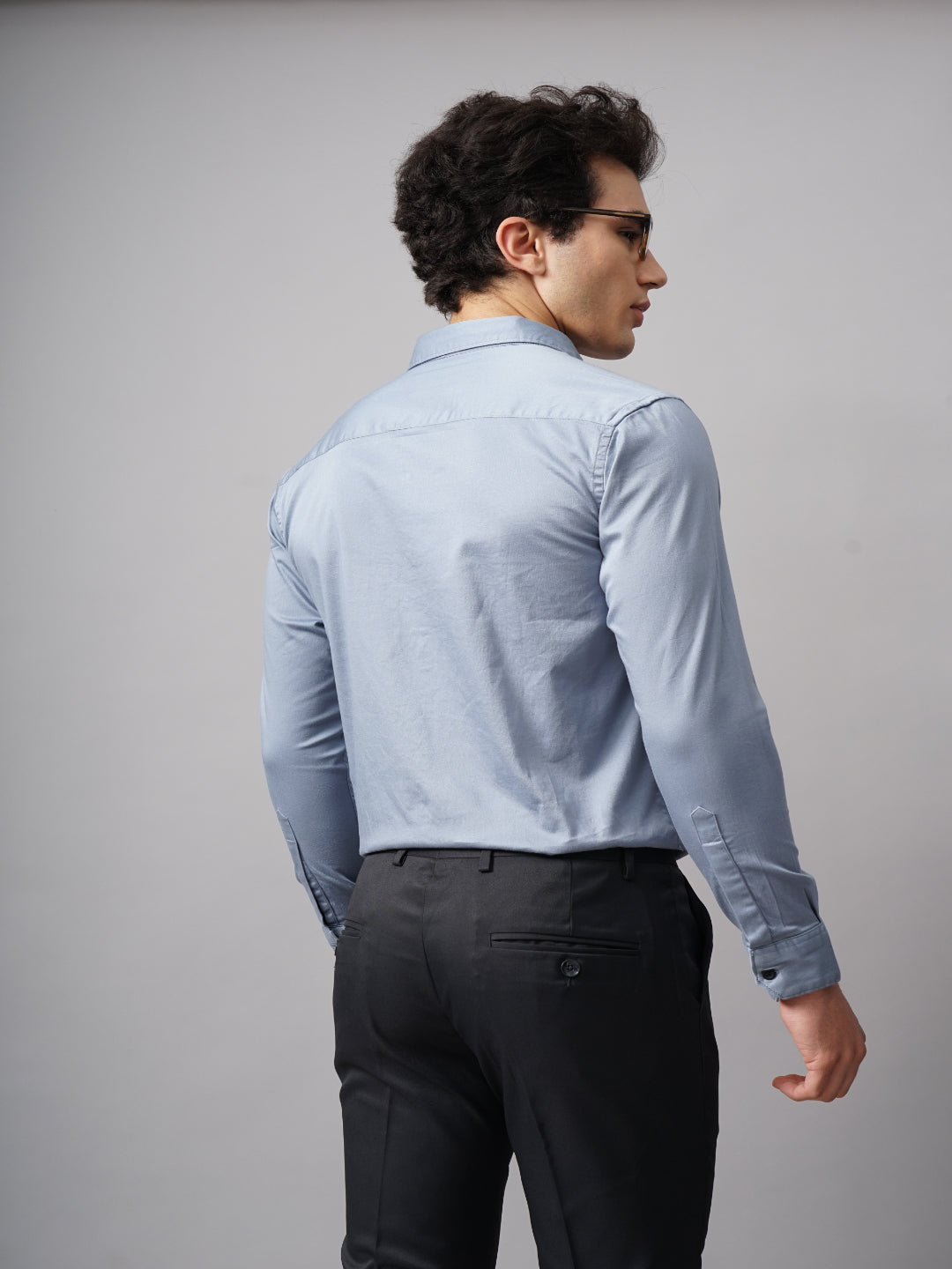 Men Refine Blue Solid Shirt