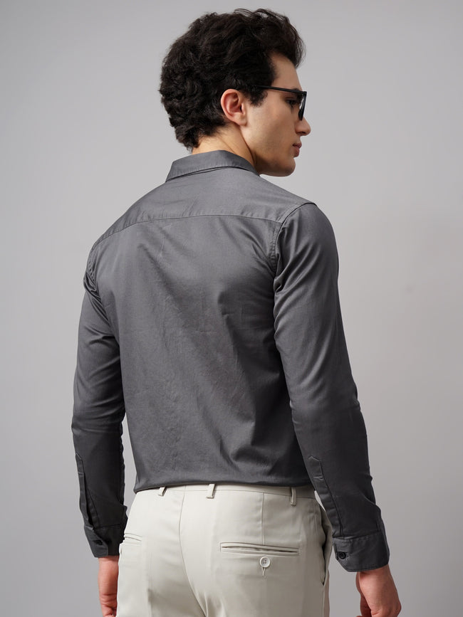 Men Refine Charcoal Solid Shirt