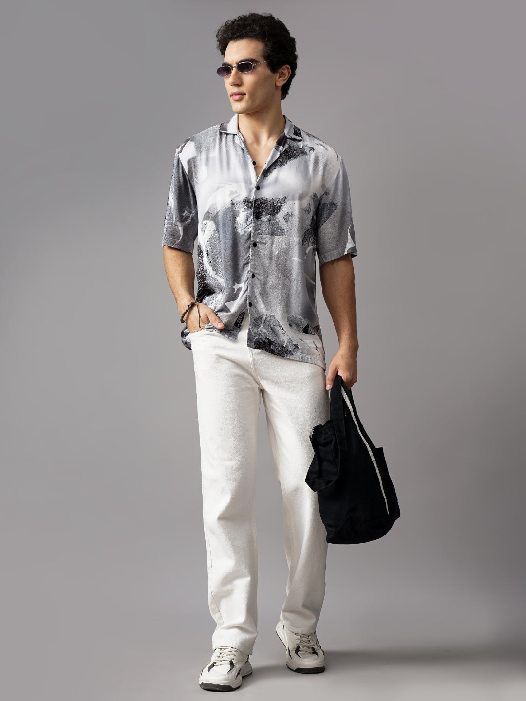 Men Rove Green Oversized Rayon Shirt