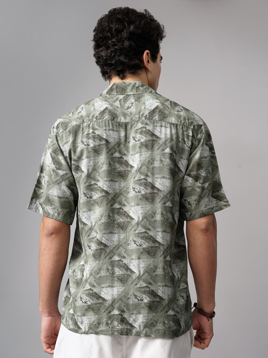 Men Rove Green Oversized Rayon Shirt