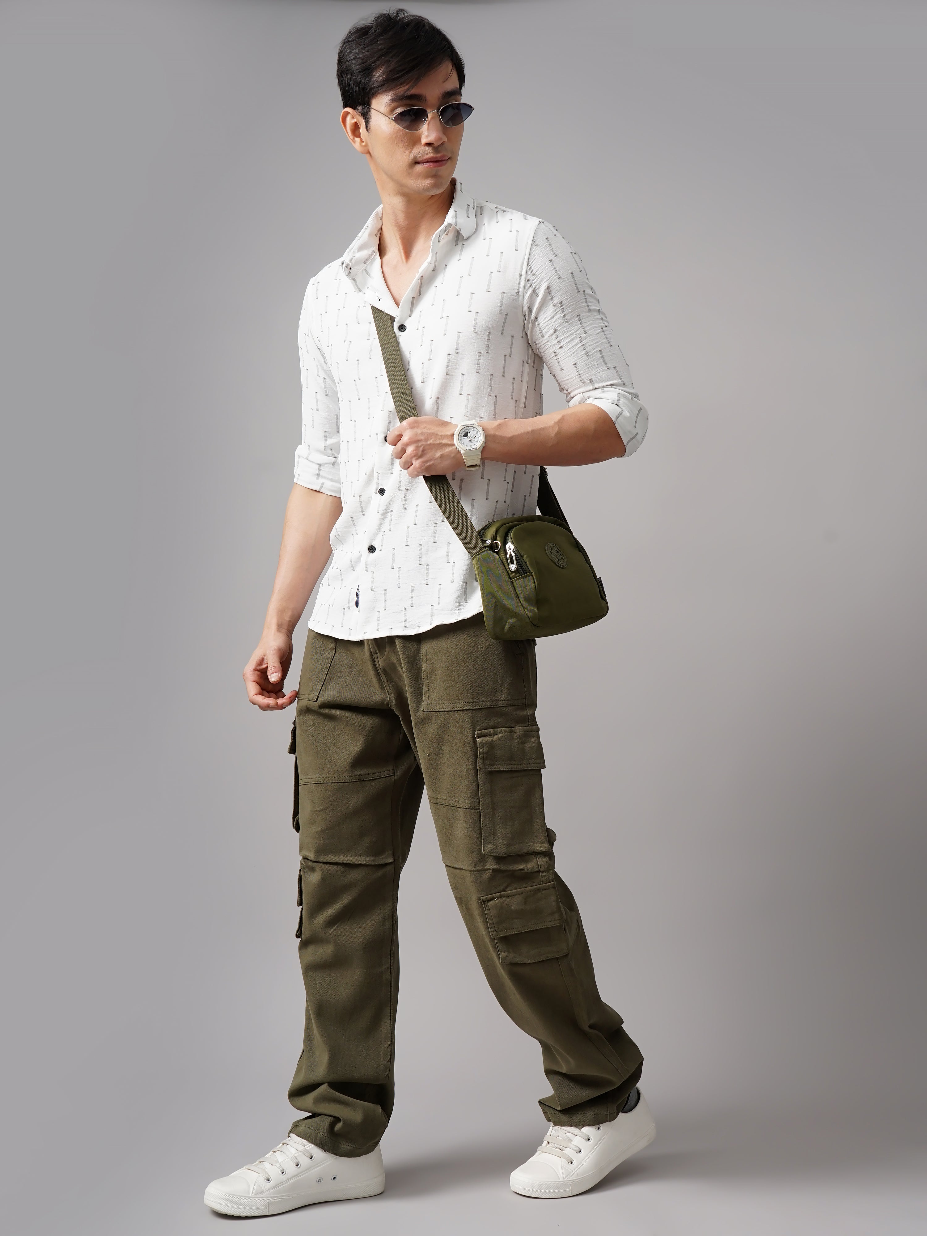 Men Aster Checks Cream Shirt