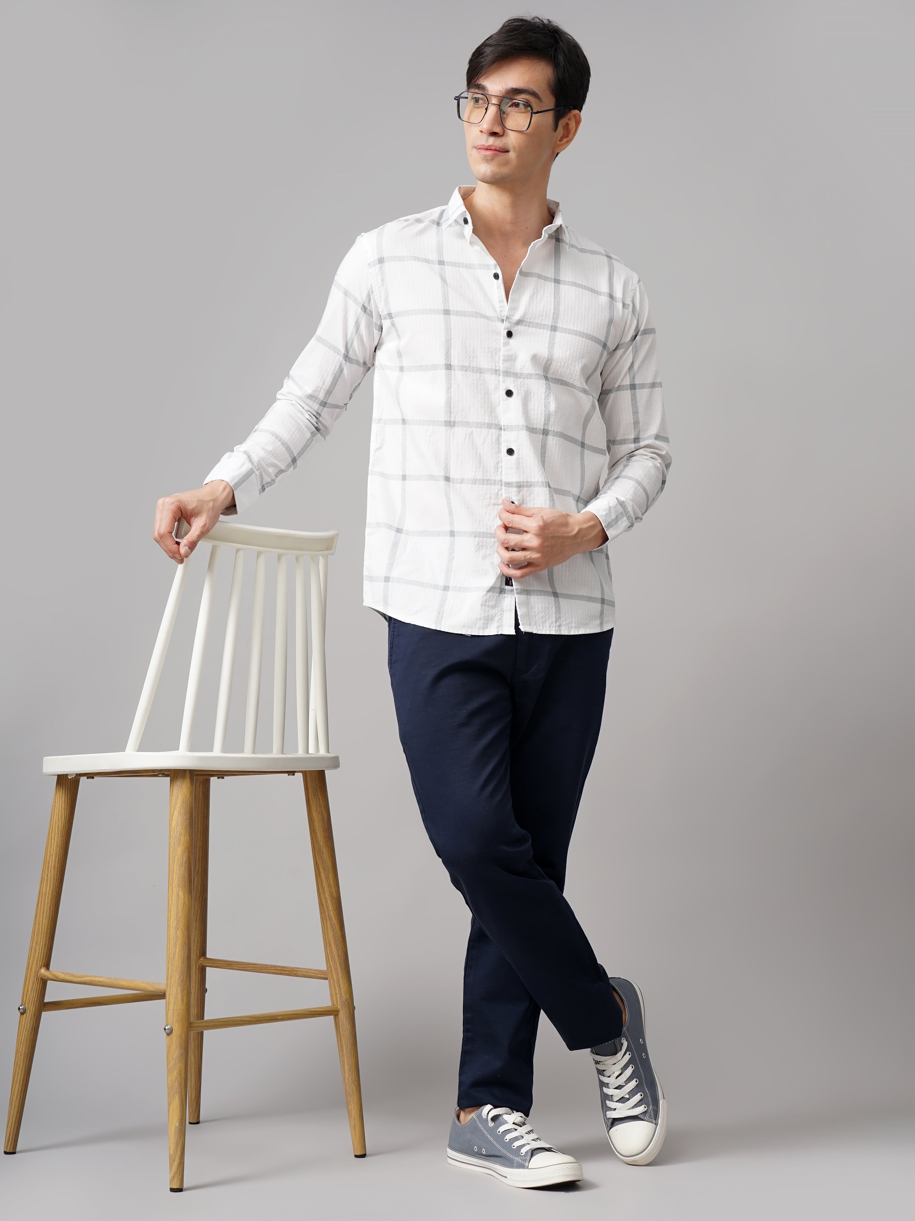 Men Apex Checks Black Shirt