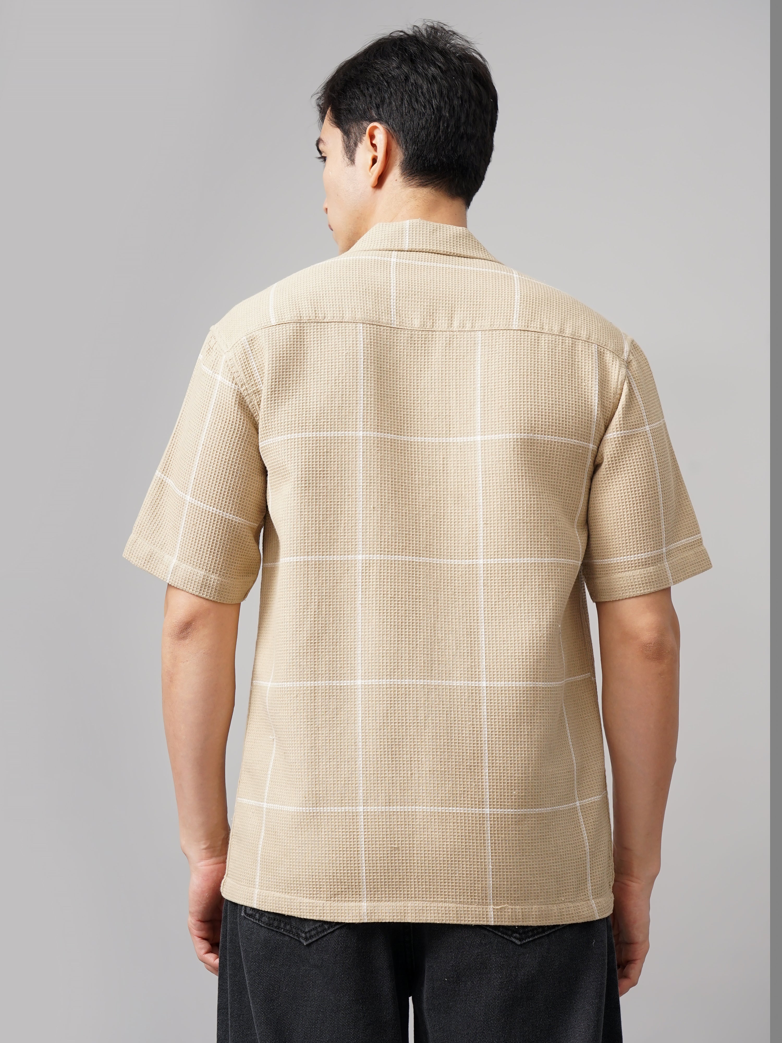 Men Apex Checks Cream Shirt