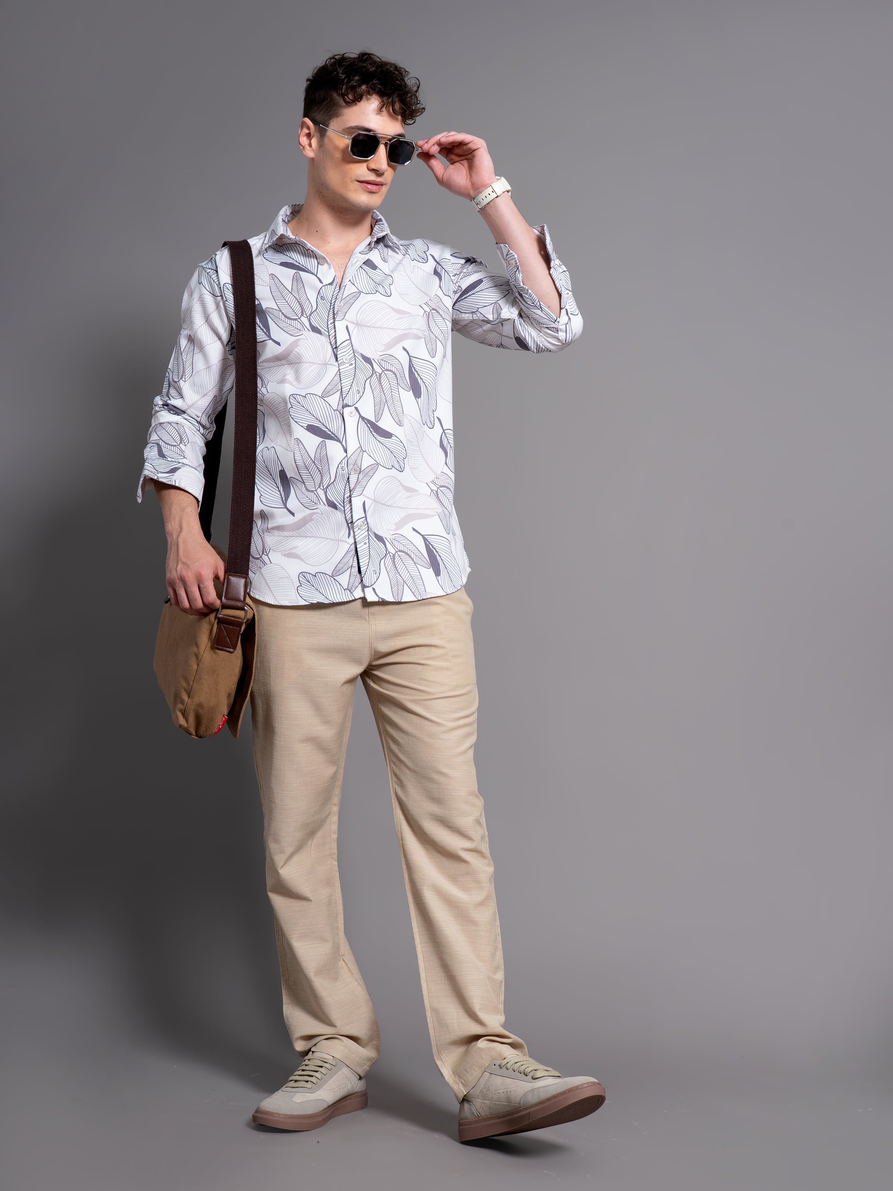 Men Bloom White Floral Shirt