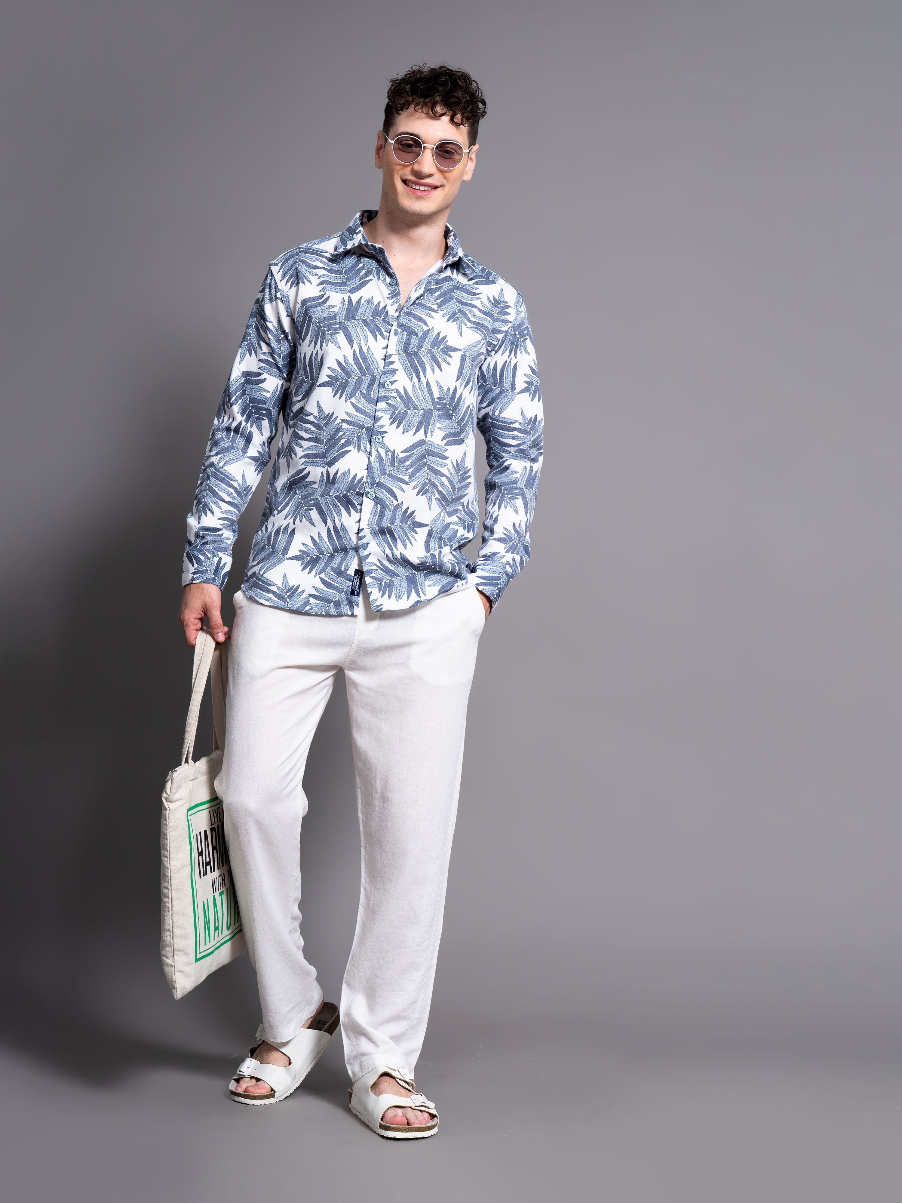 Men Bossa Green Floral Shirt