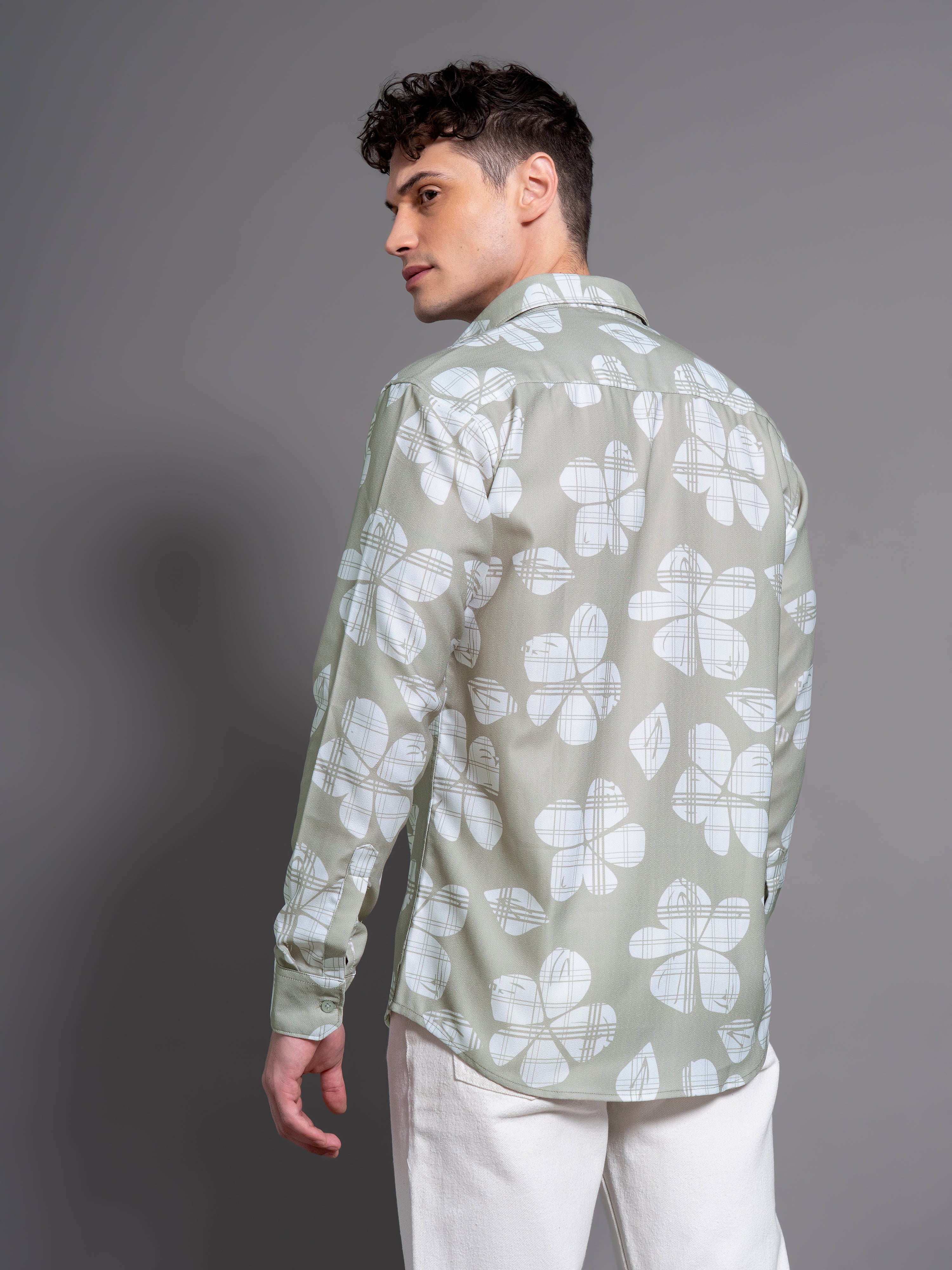 Men Bossa Green Floral Shirt