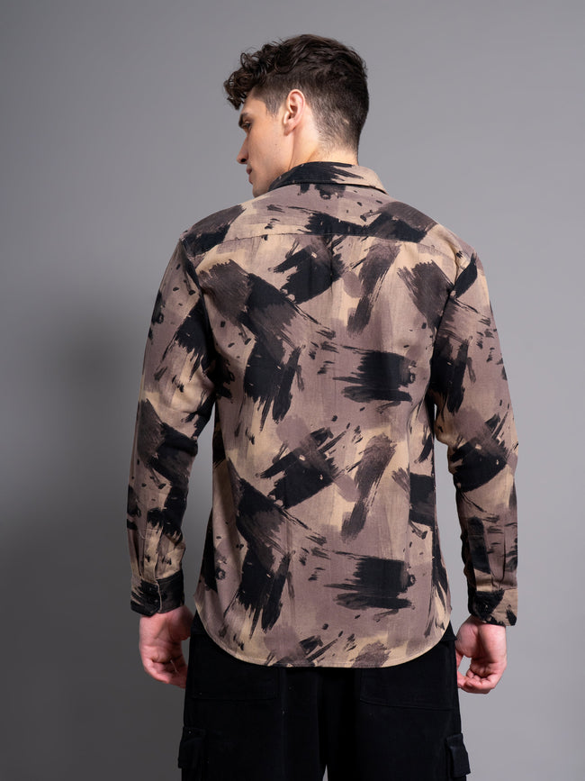 Men Clash Coffee Abstract Shirt