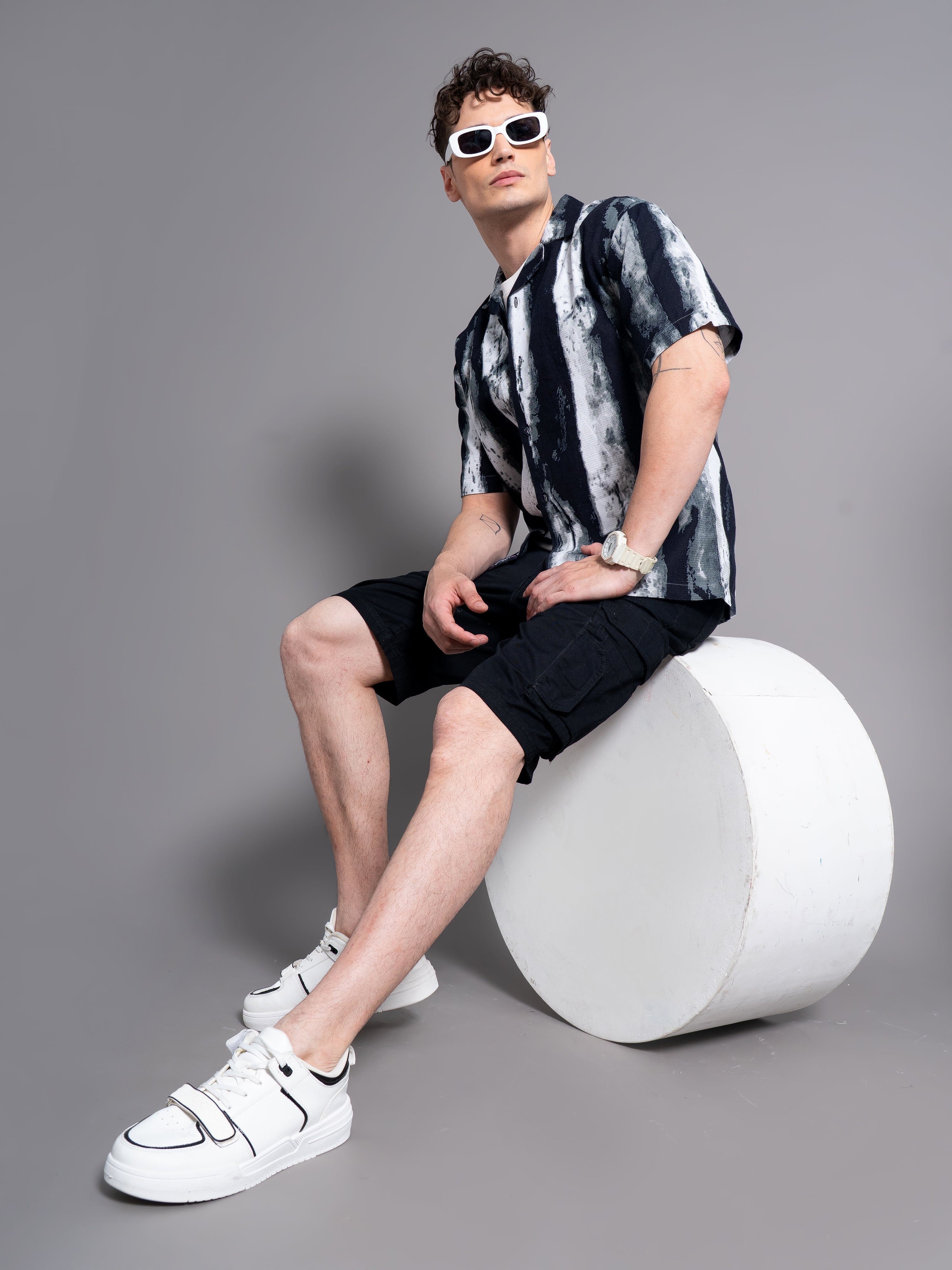 Men Davao Blue Waffle Shirt