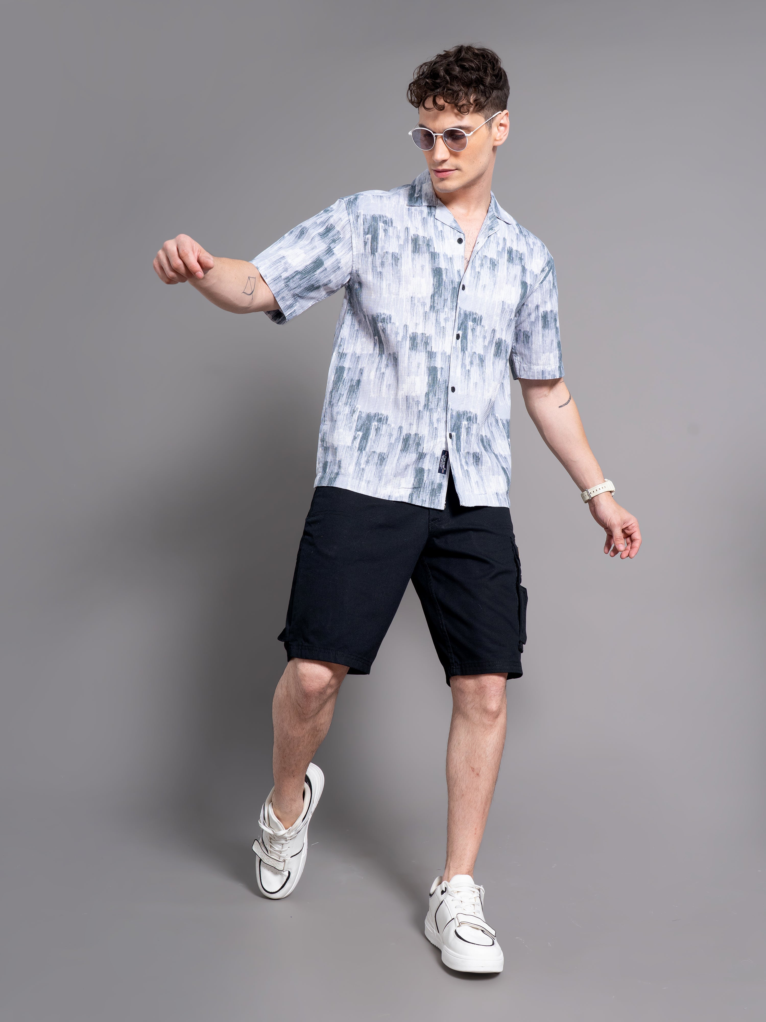 Men Davao Brown Waffle Shirt