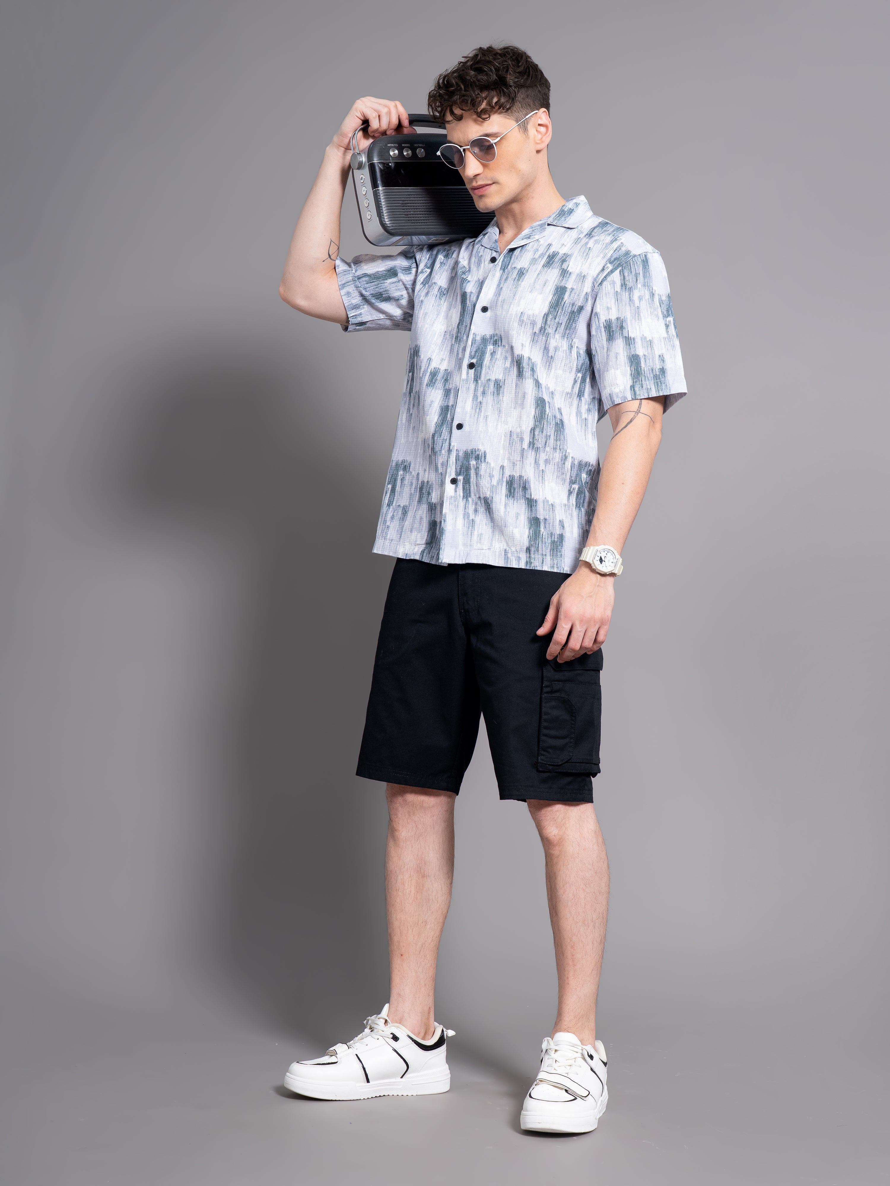 Men Davao Blue Waffle Shirt