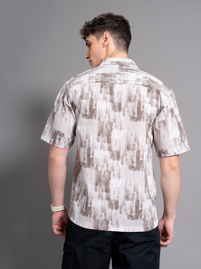 Men Davao Brown Waffle Shirt