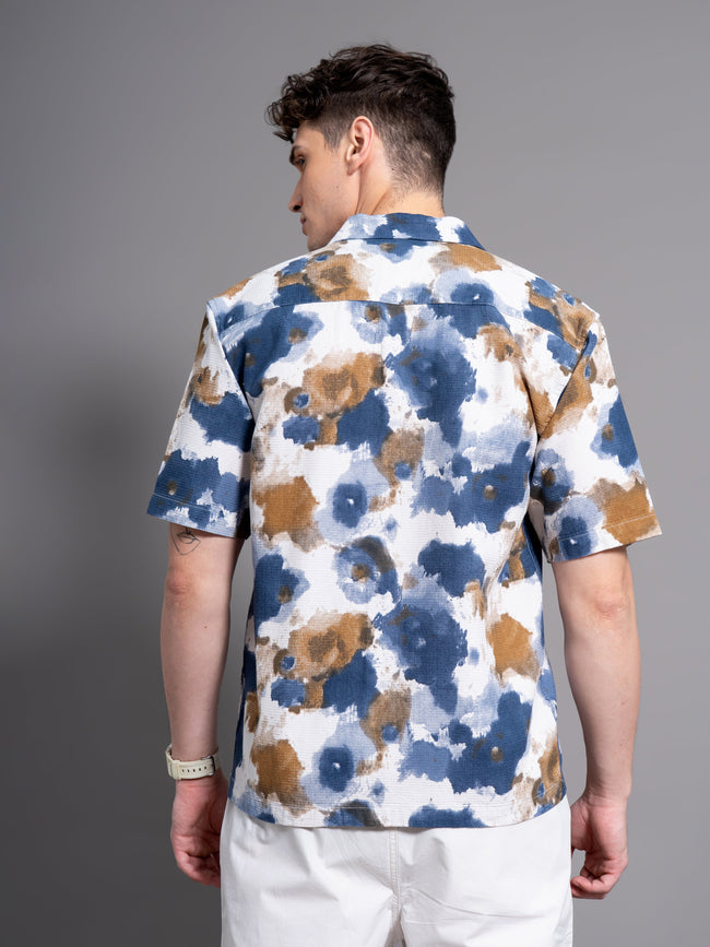 Men Derry Blue Waffle Shirt