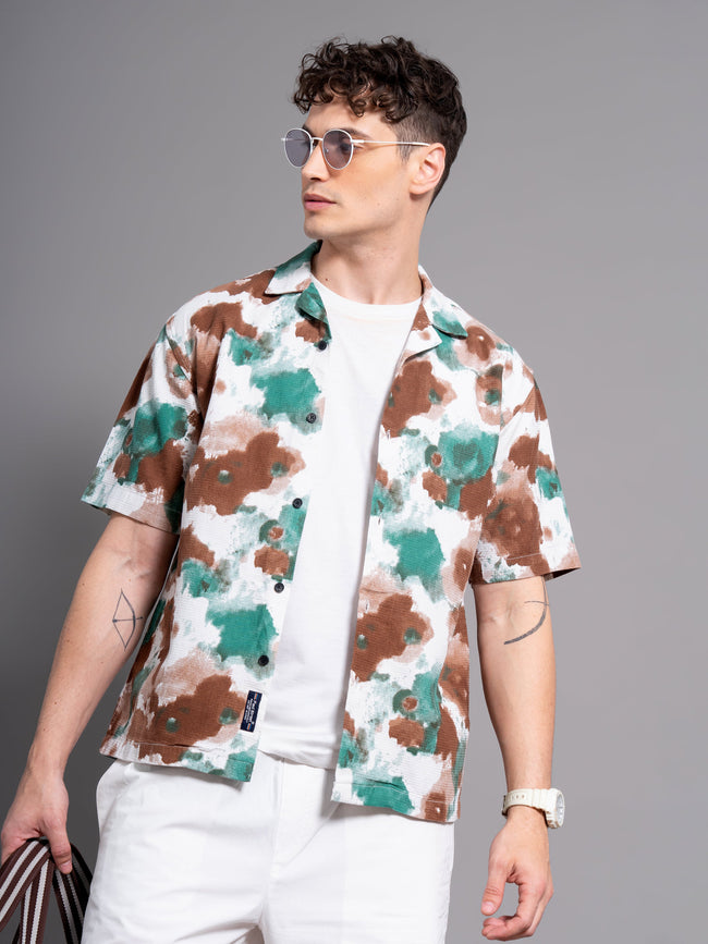 Men Derry Green Waffle shirt