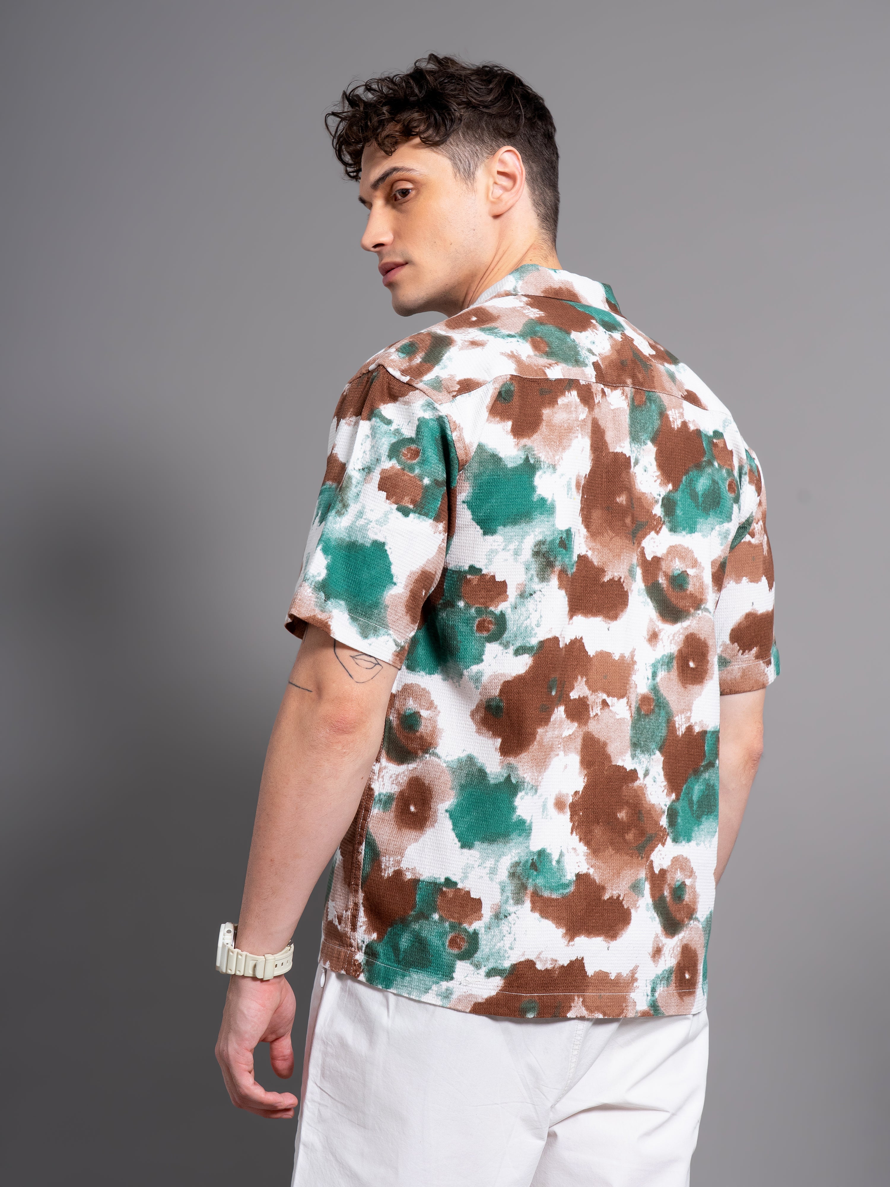 Men Derry Green Waffle shirt