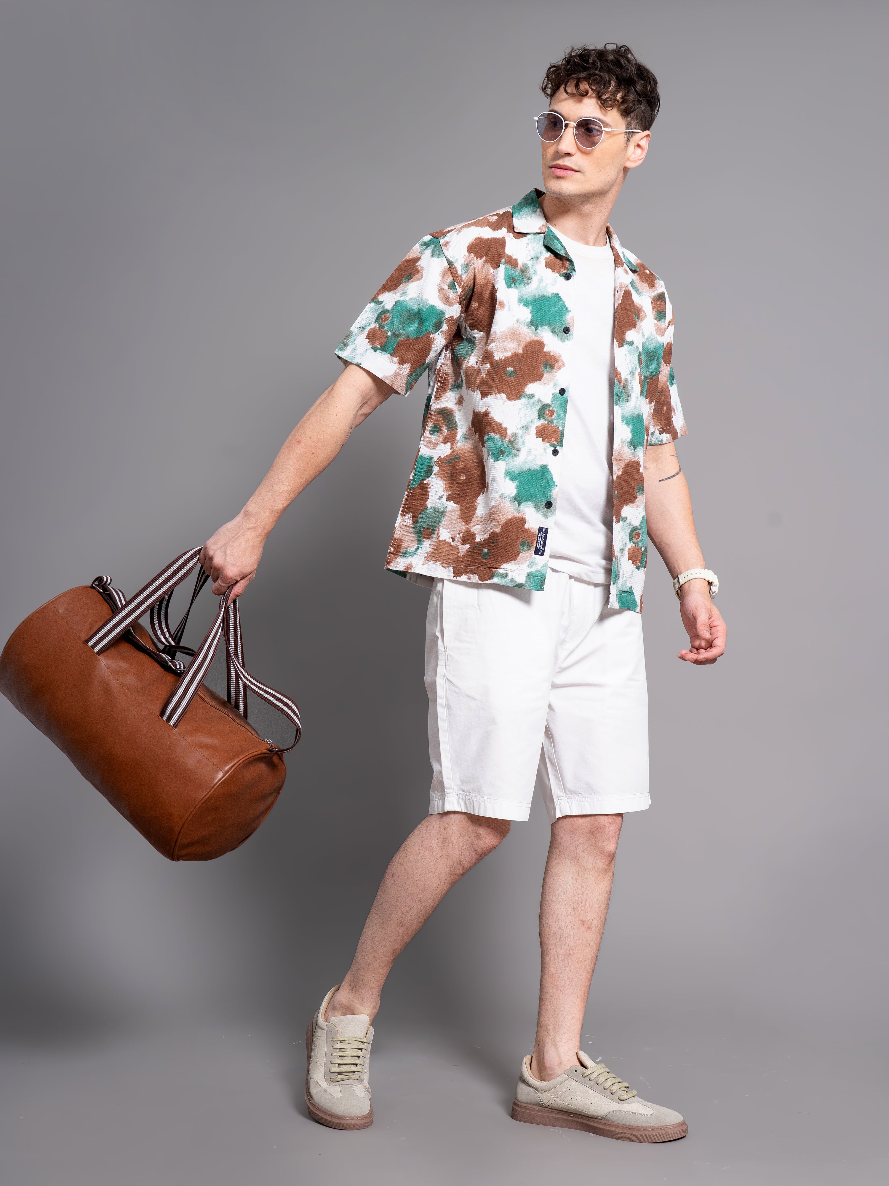 Men Derry Green Waffle shirt