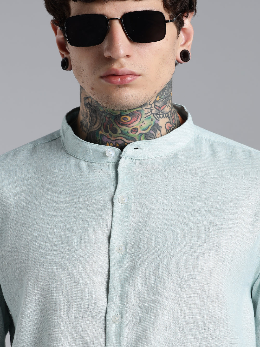 Men Breezy Green Linen Shirt