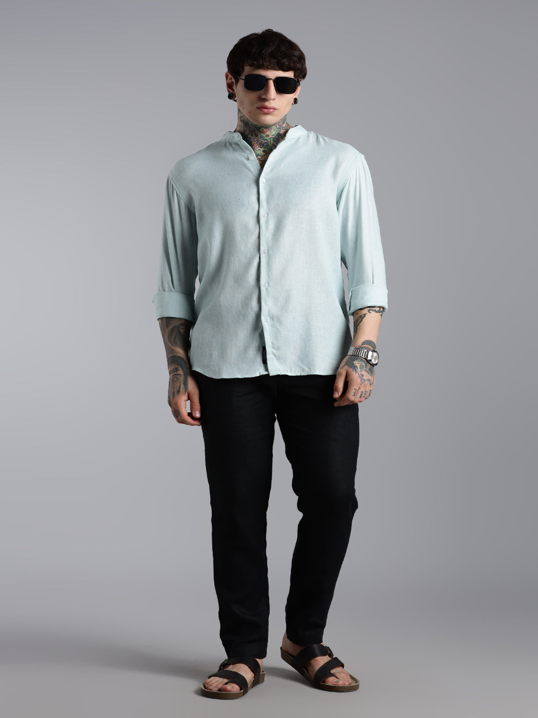 Men Breezy Pink Linen Shirt