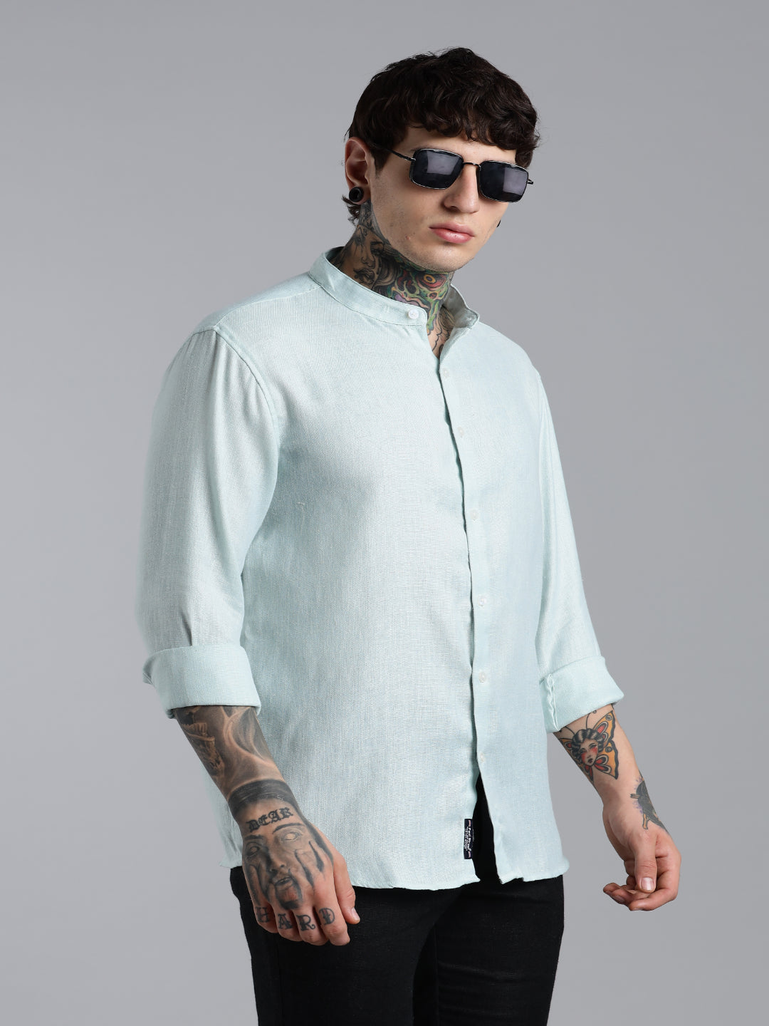 Men Breezy Green Linen Shirt