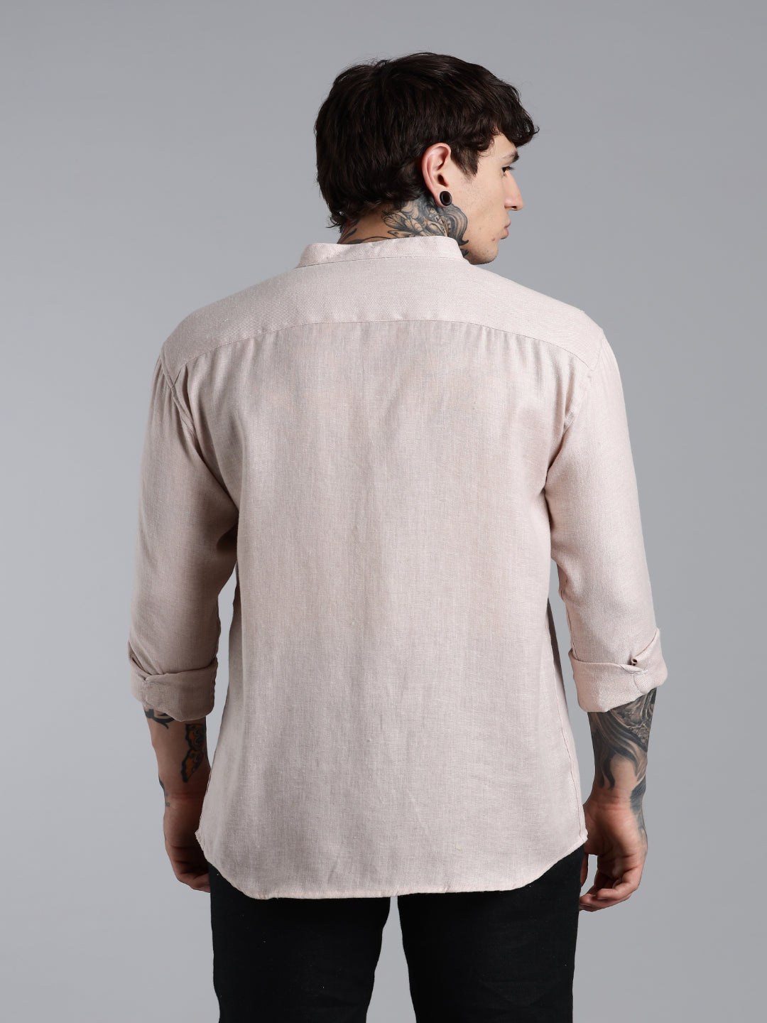 Men Breezy Pink Linen Shirt