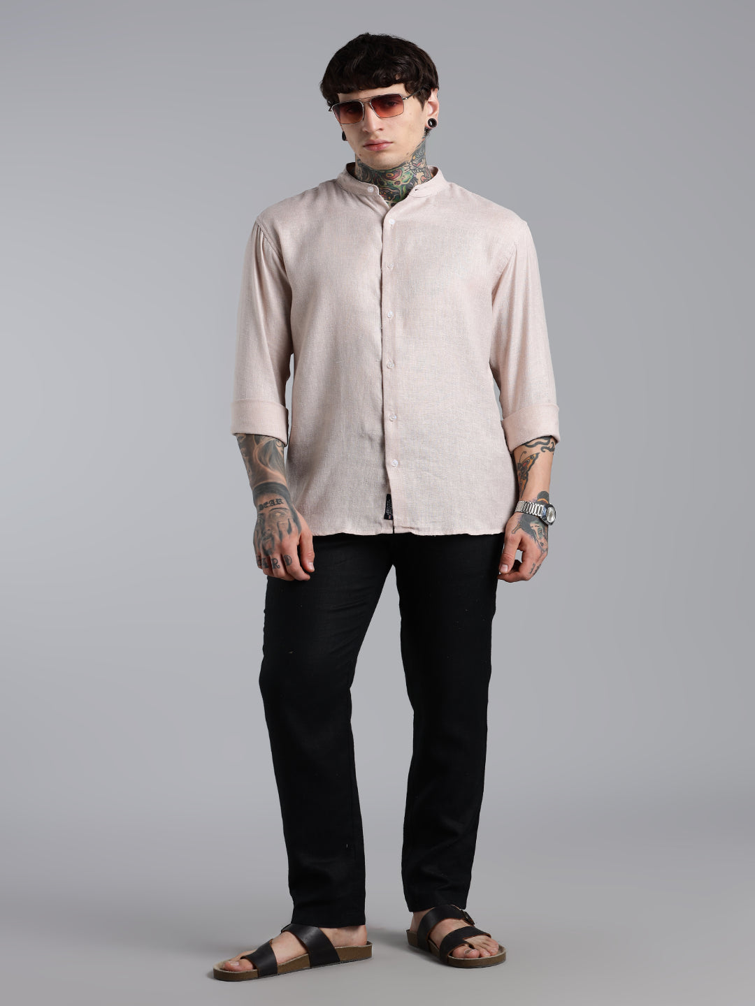 Men Breezy White Linen Shirt