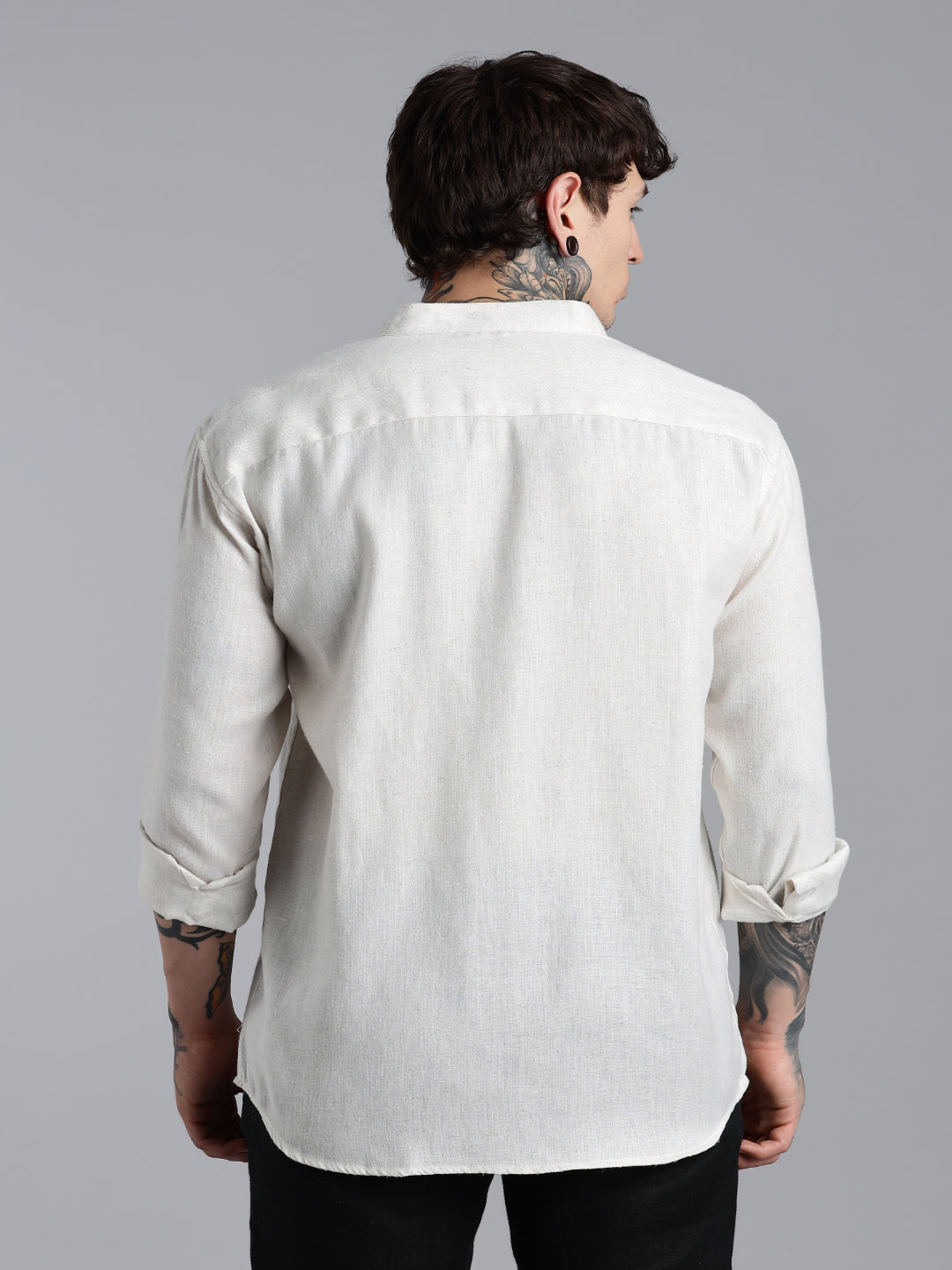 Men Breezy White Linen Shirt