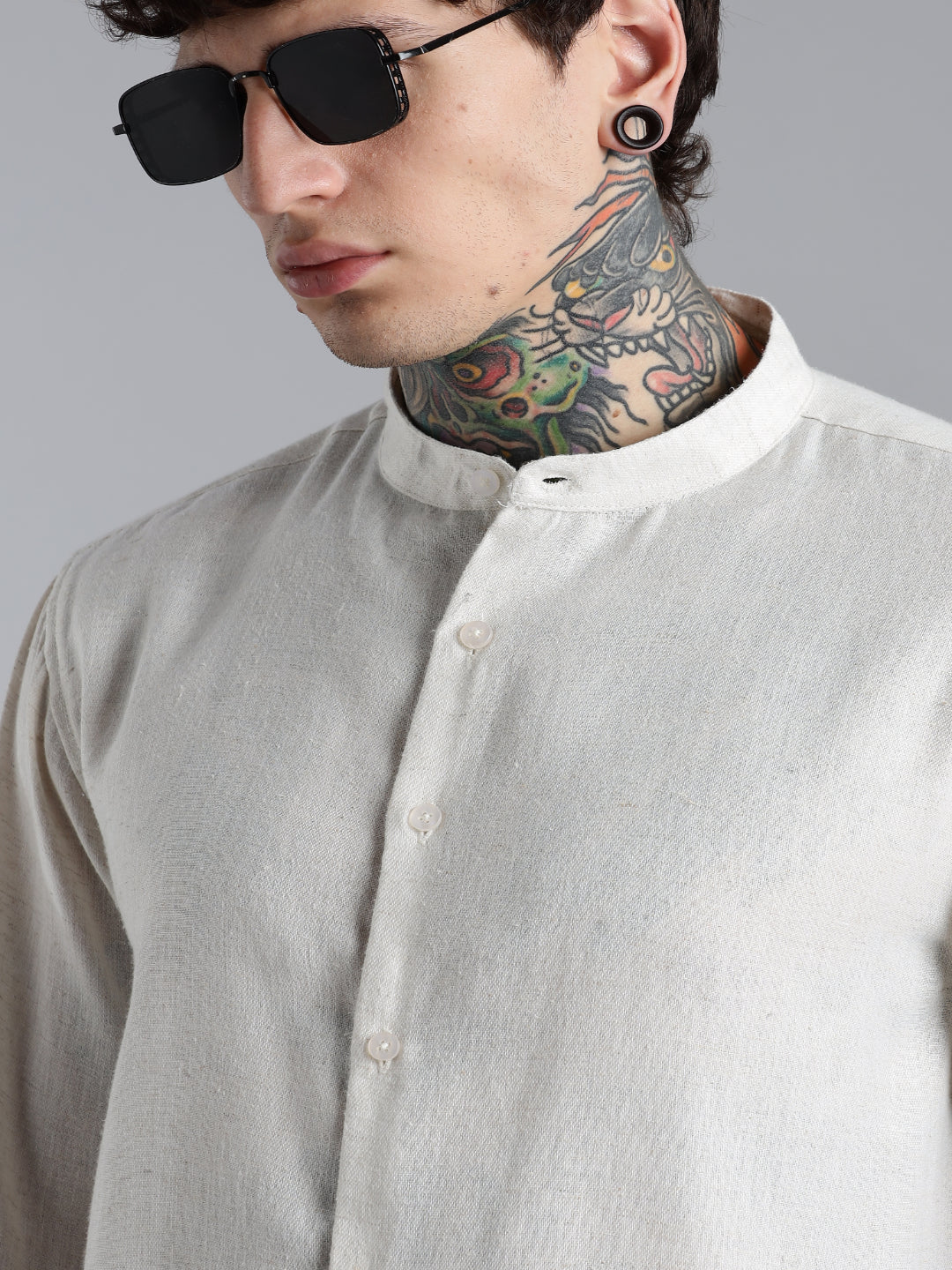 Men Breezy White Linen Shirt