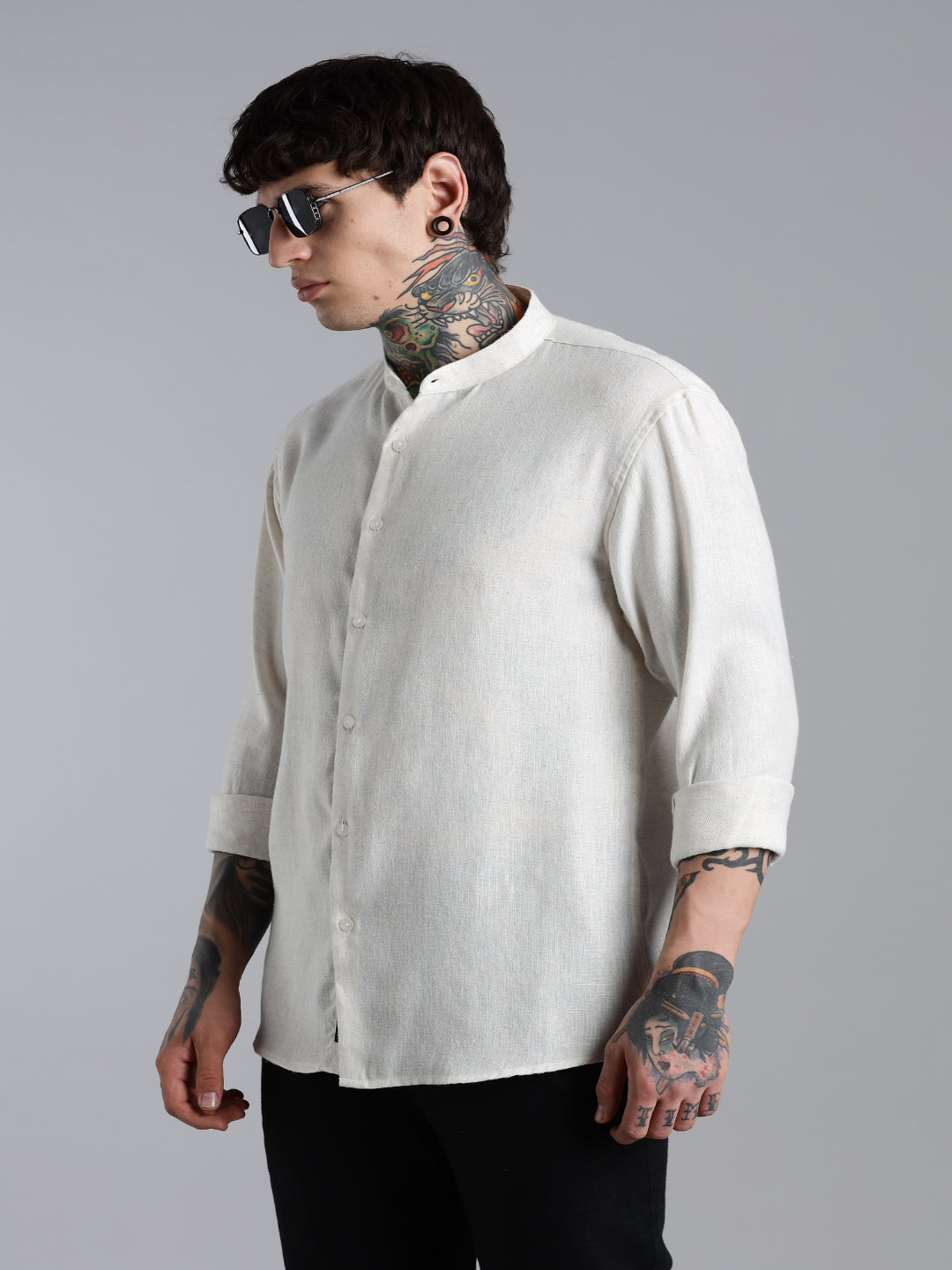 Men Breezy White Linen Shirt