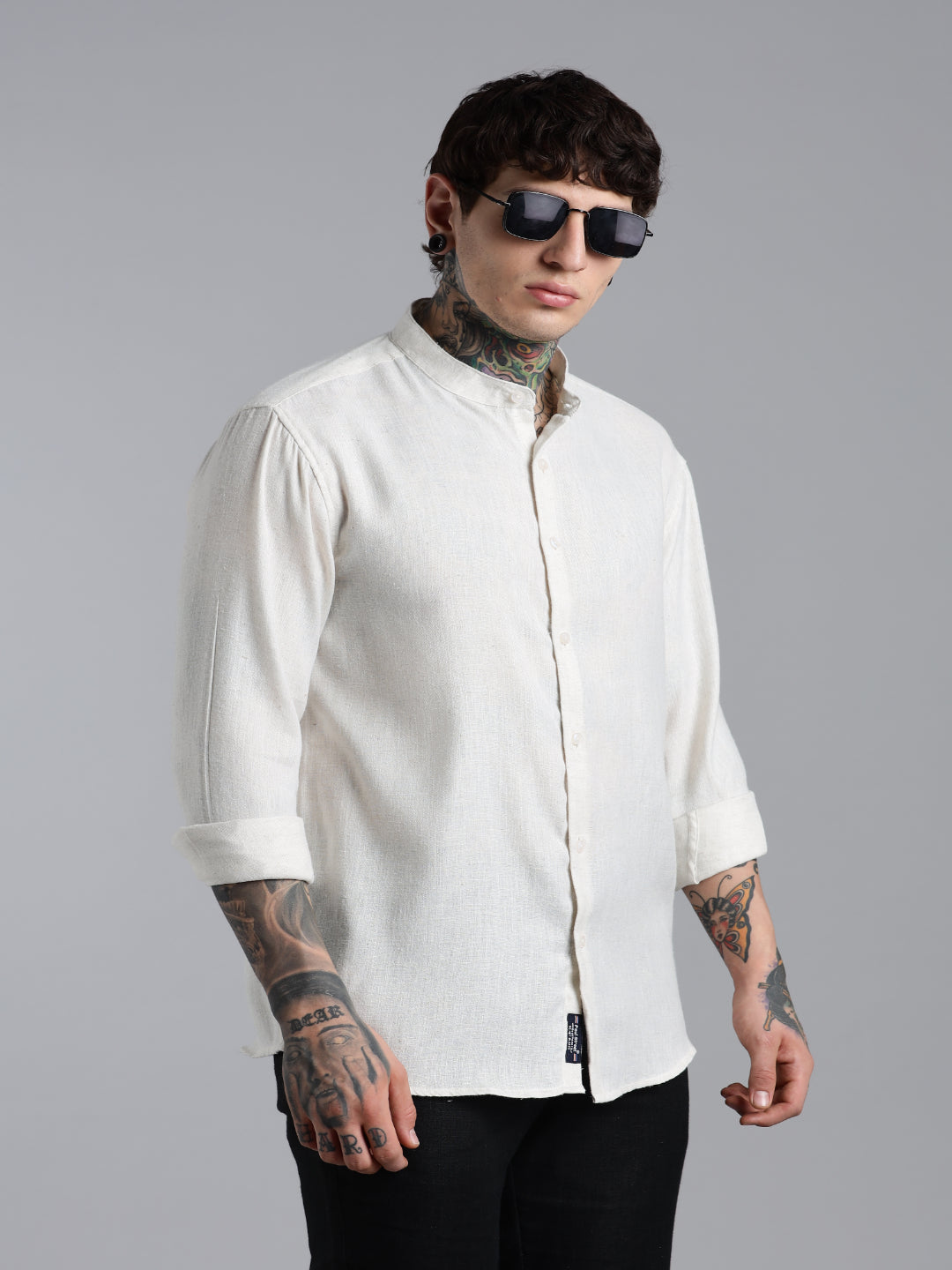 Men Breezy White Linen Shirt