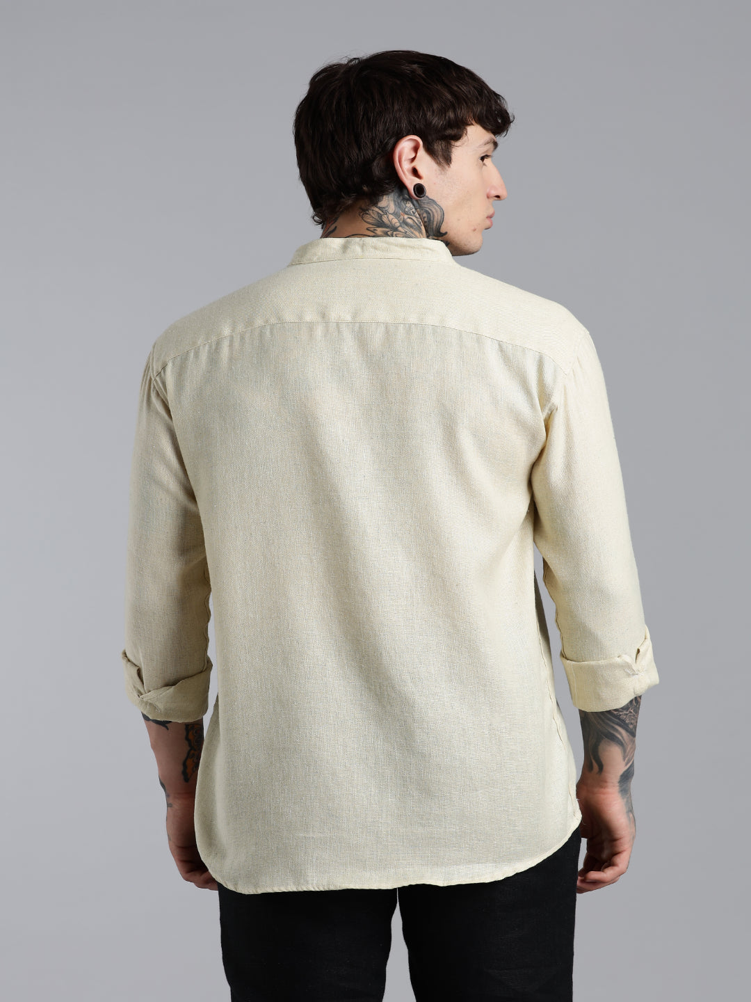 Men Breezy Yellow Linen Shirt