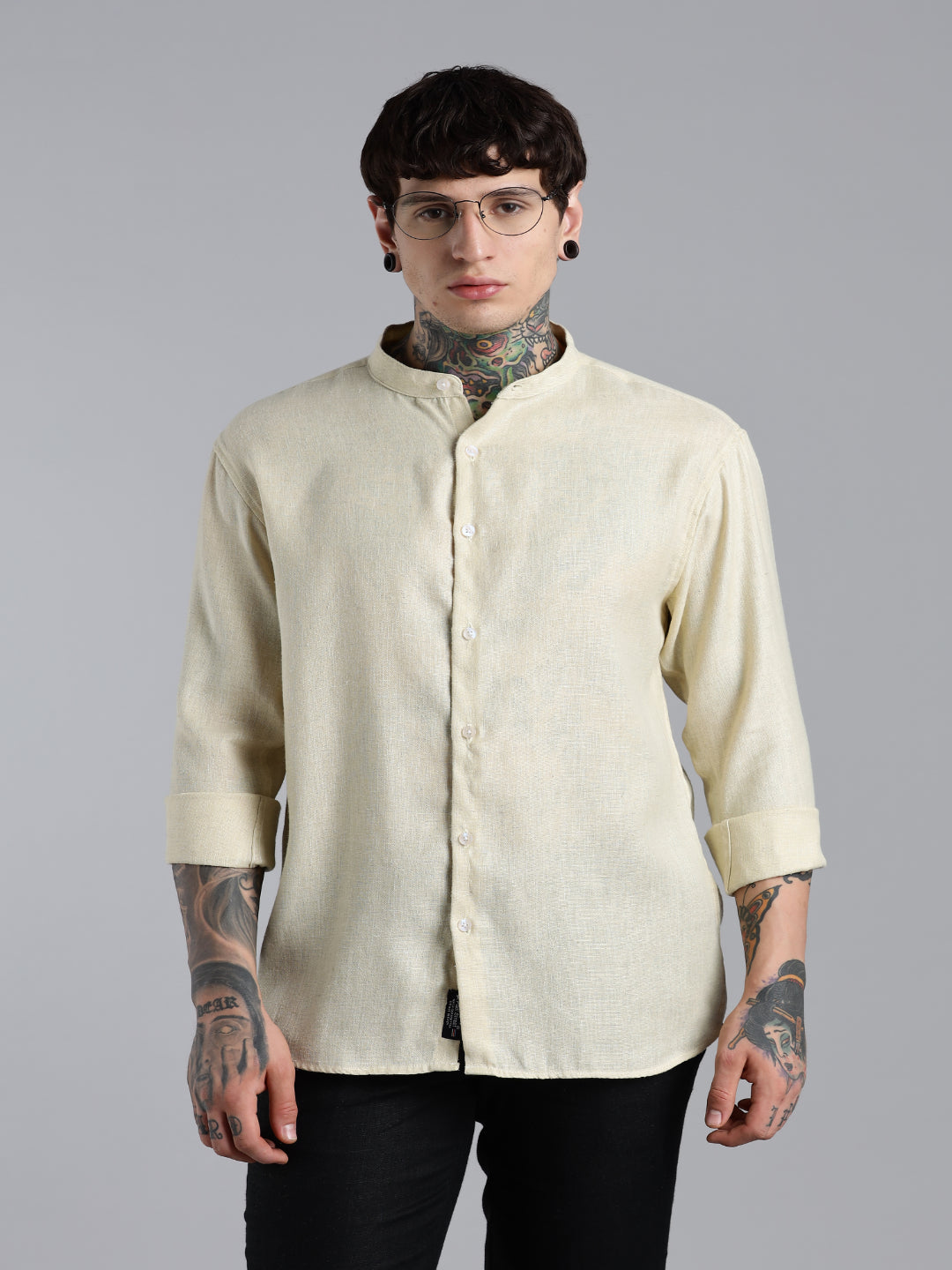 Men Breezy Yellow Linen Shirt