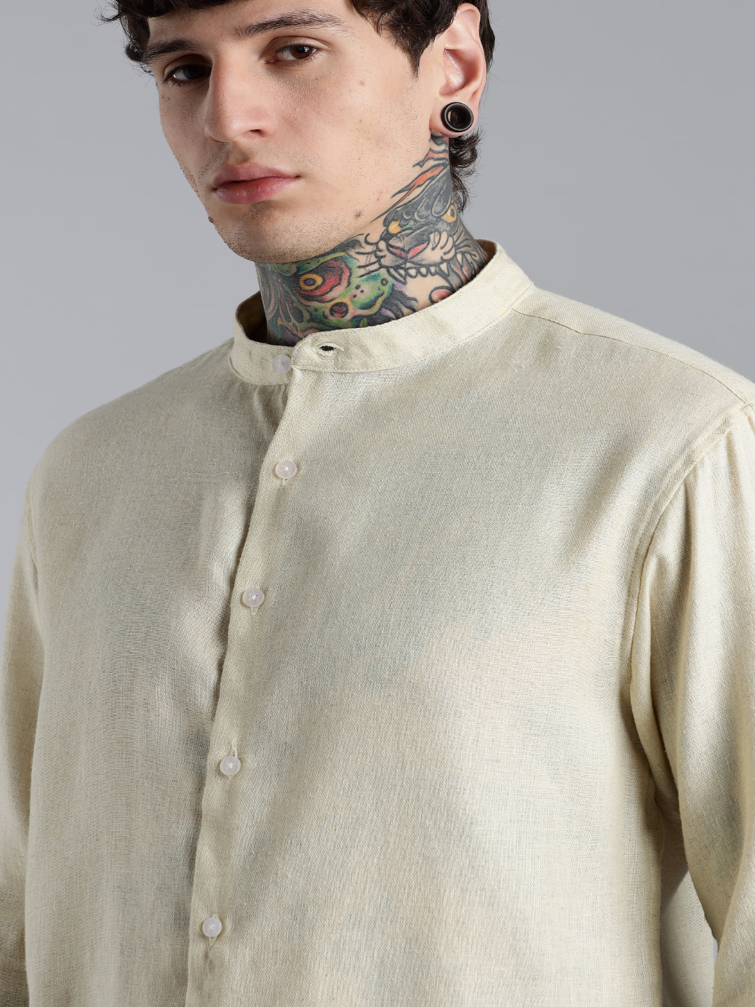 Men Breezy Yellow Linen Shirt