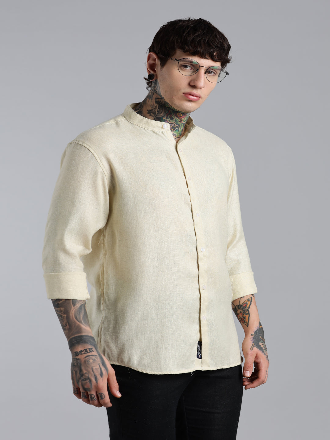 Men Breezy Yellow Linen Shirt