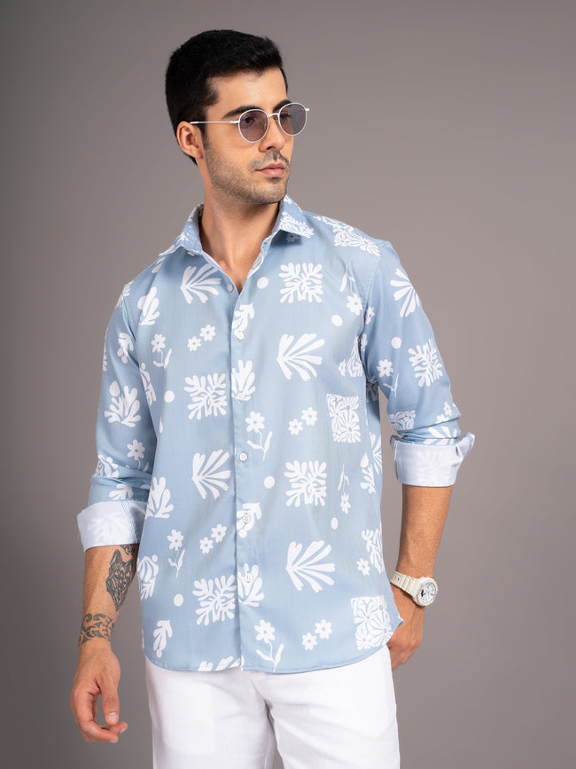 Men Briar Blue Floral Shirt