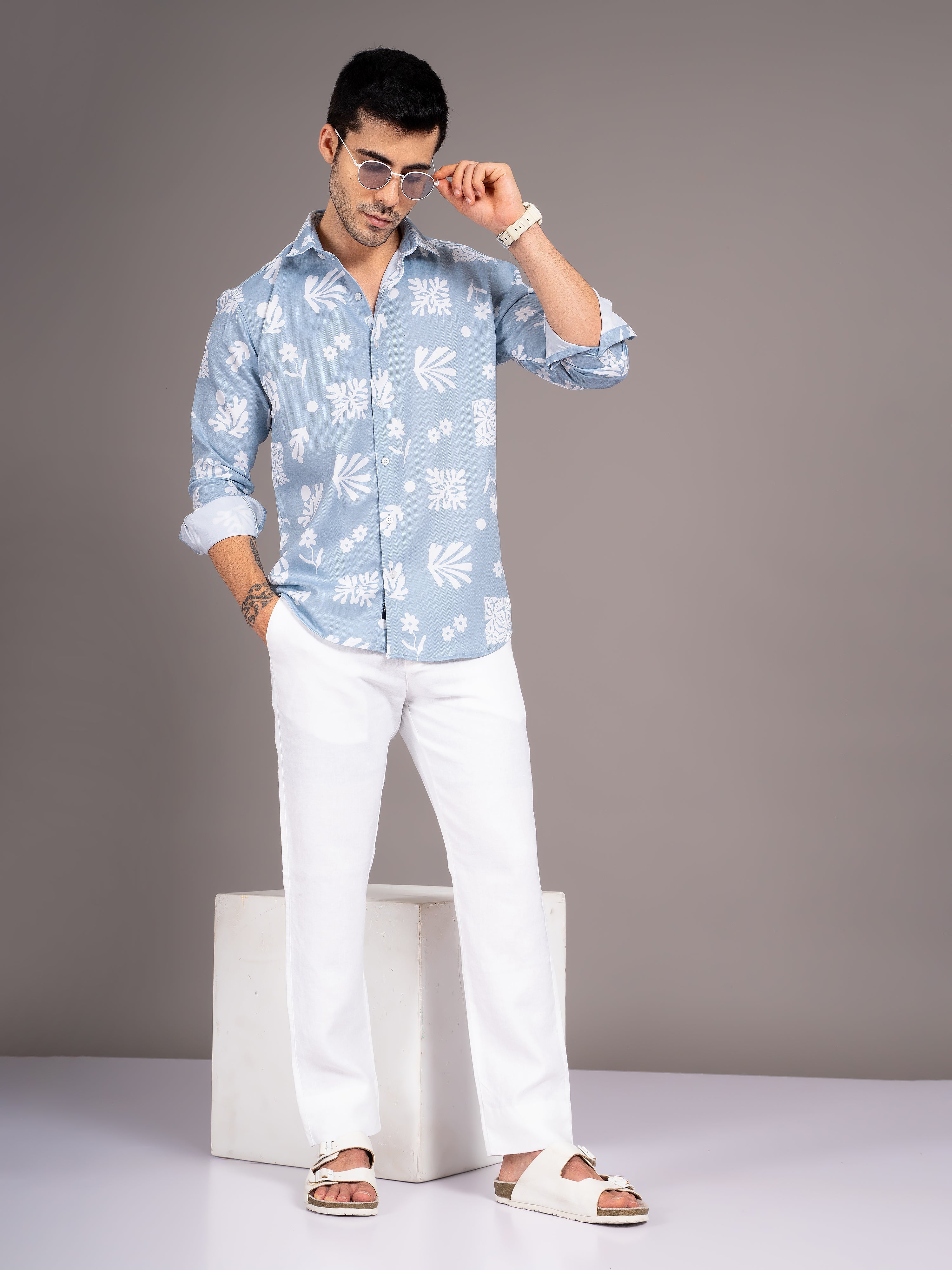 Men Briar Blue Floral Shirt