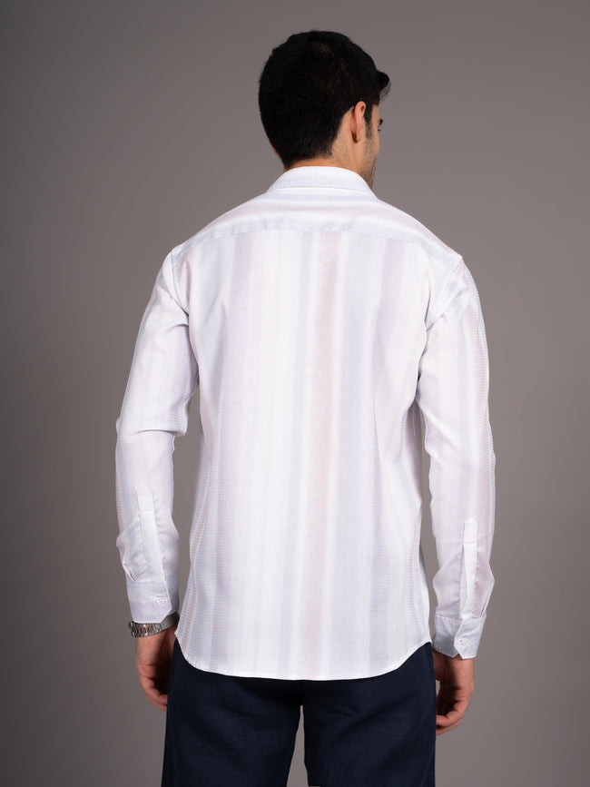 Men Strive White Striped Shirt
