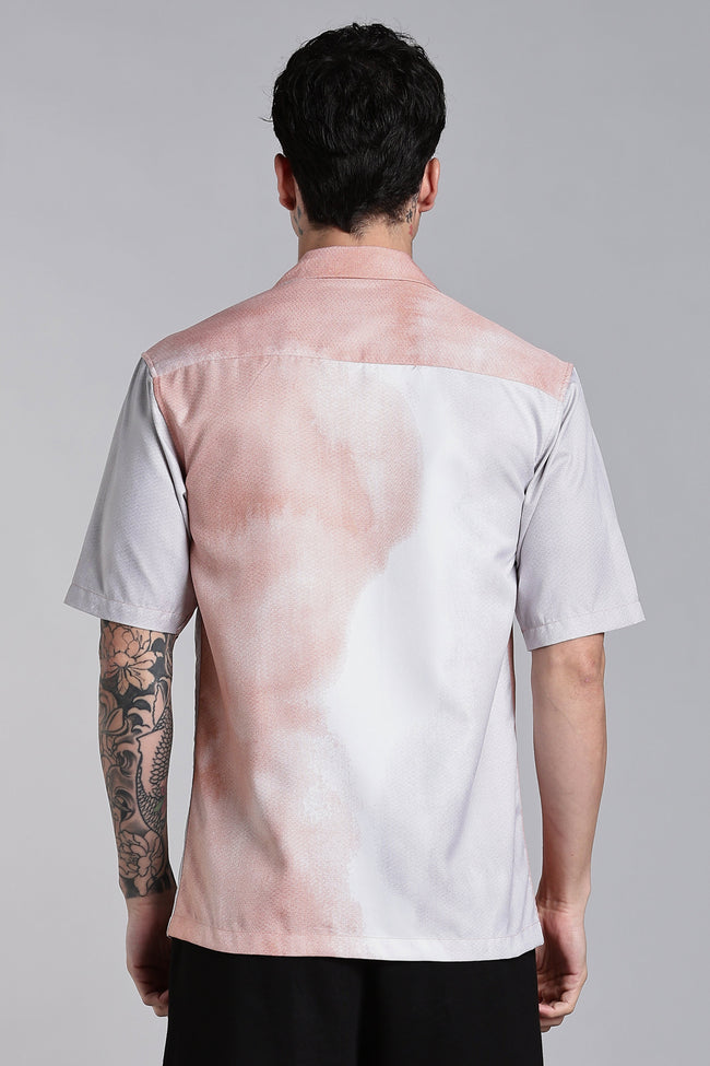 Men Huea Pink Printed Shirt