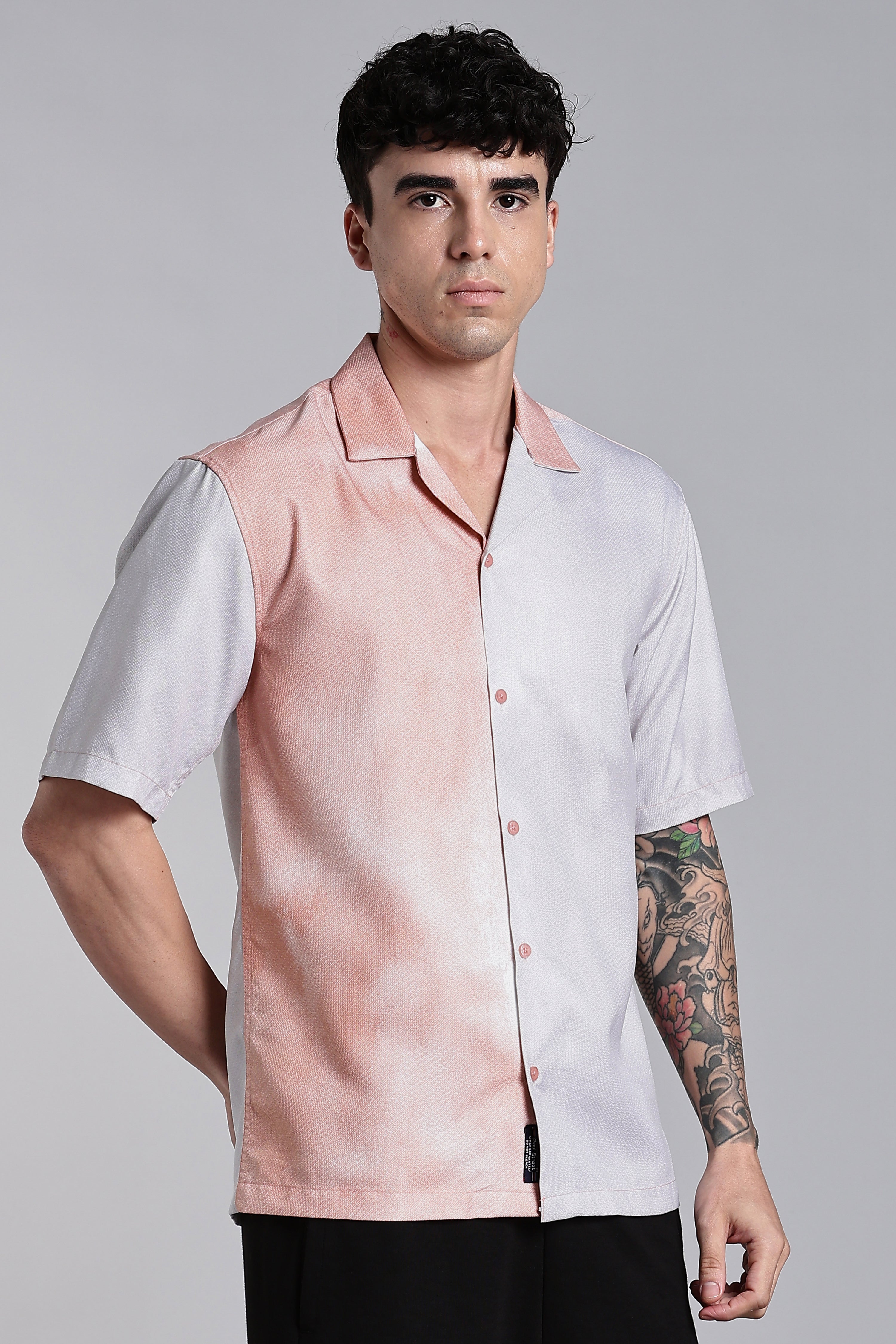 Men Huea Pink Printed Shirt