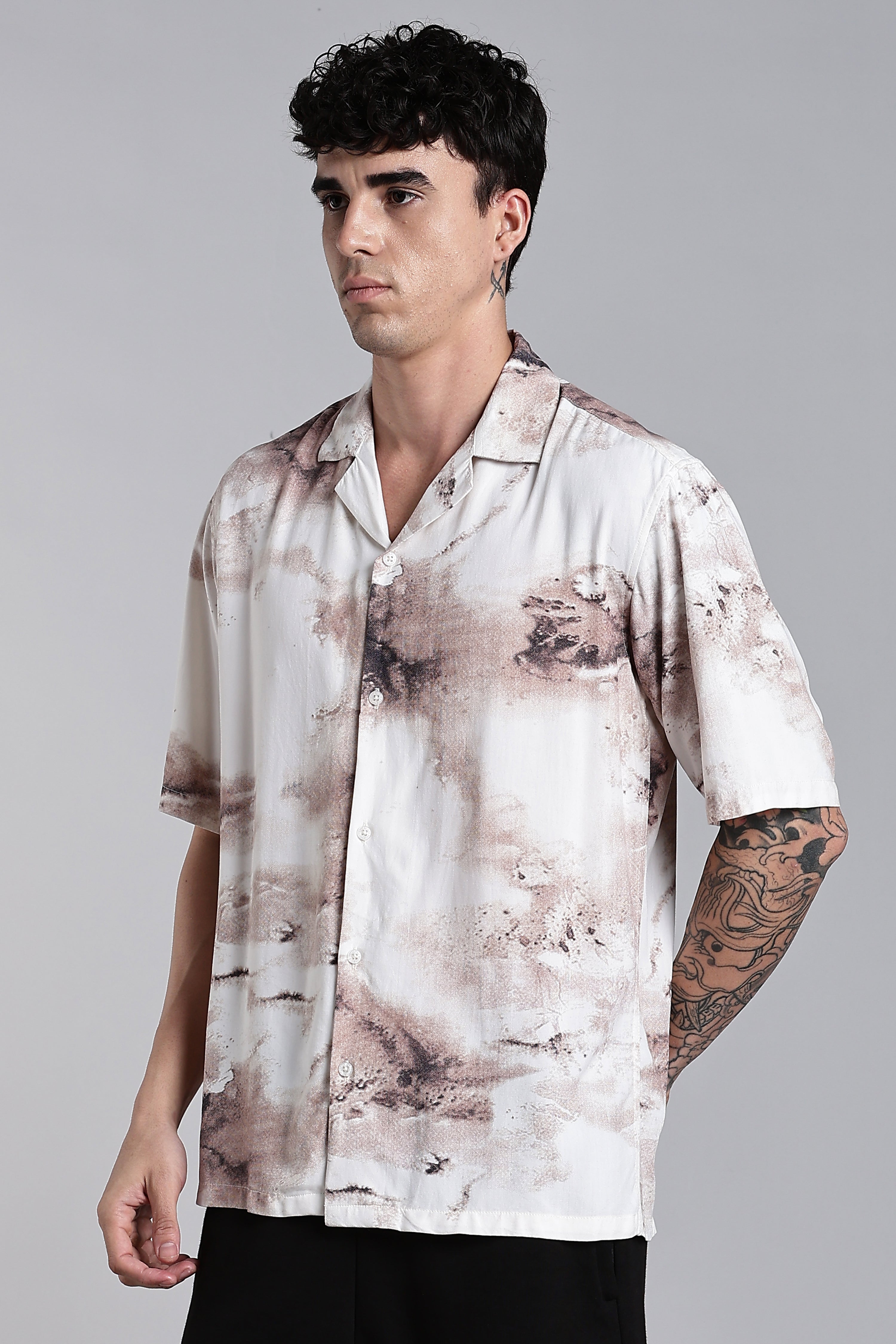 Men Tintor Beige Printed Shirt