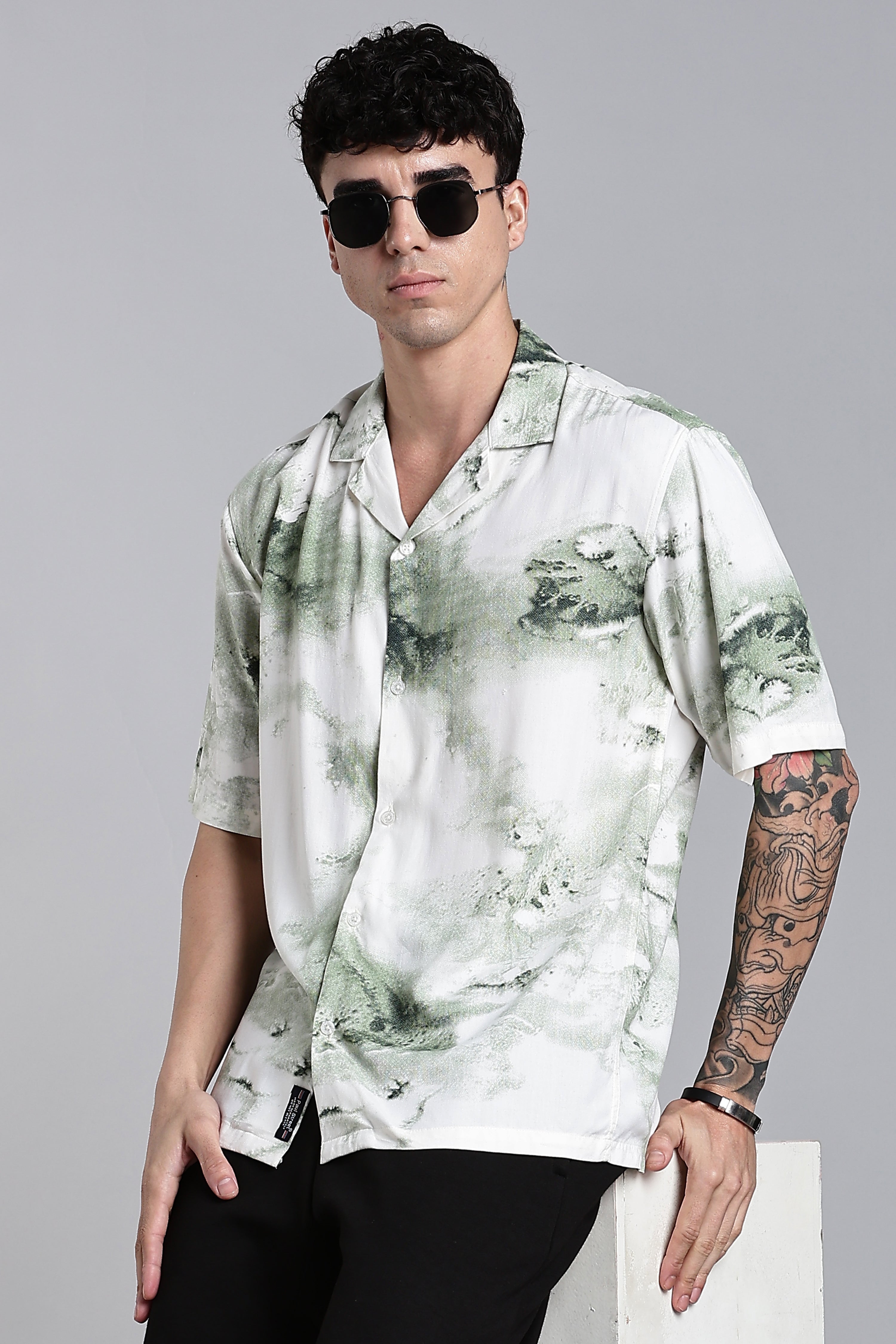 Men Tintor Green Printed Shirt
